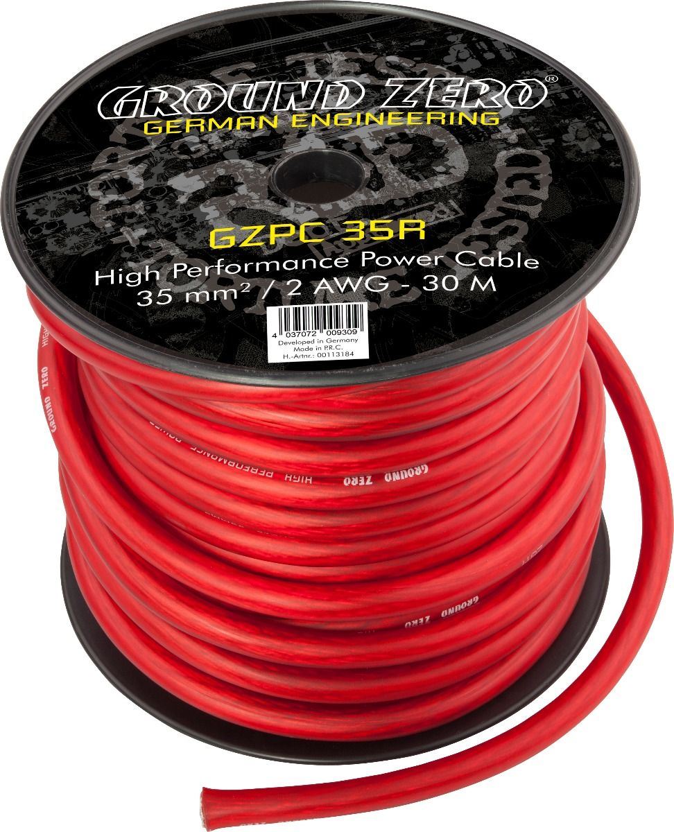 Ground Zero GZPC 35R - 35 mm² Red power Cable Spool 30m