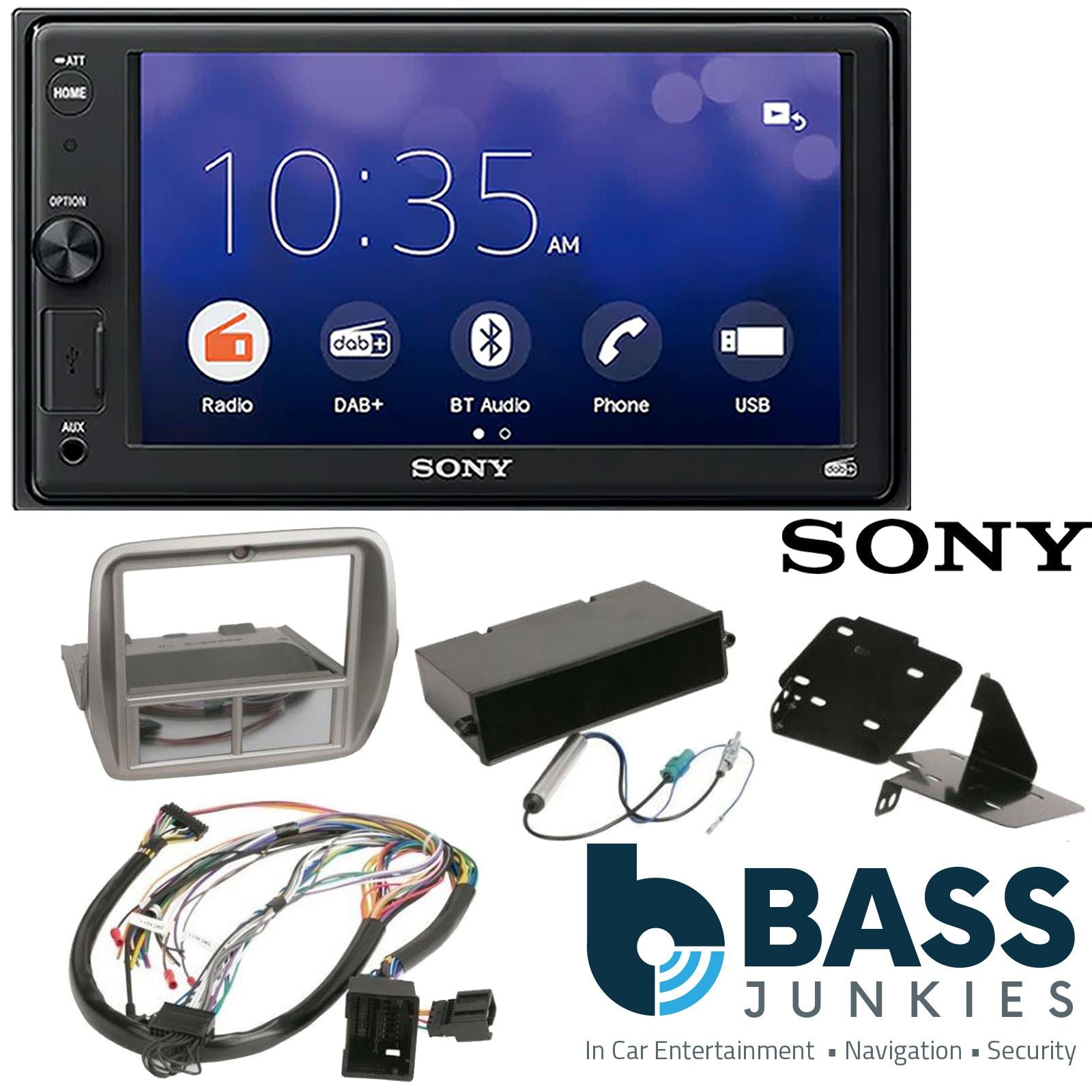 SONY XAV-1550D DAB+ Smart Bluetooth Car Radio + Stereo fitting kit + Steering Wheel Controls Loom for Chevrolet Camaro 2010-2015