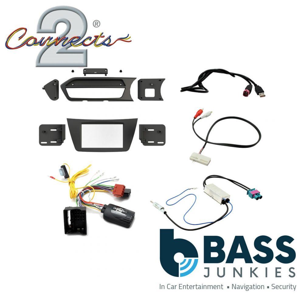 Connects 2 CTKMB14 - Mercedes C-Class 2012 - 2014 Double Din Facia & Steering wheel Interface Fitting Installation Kit