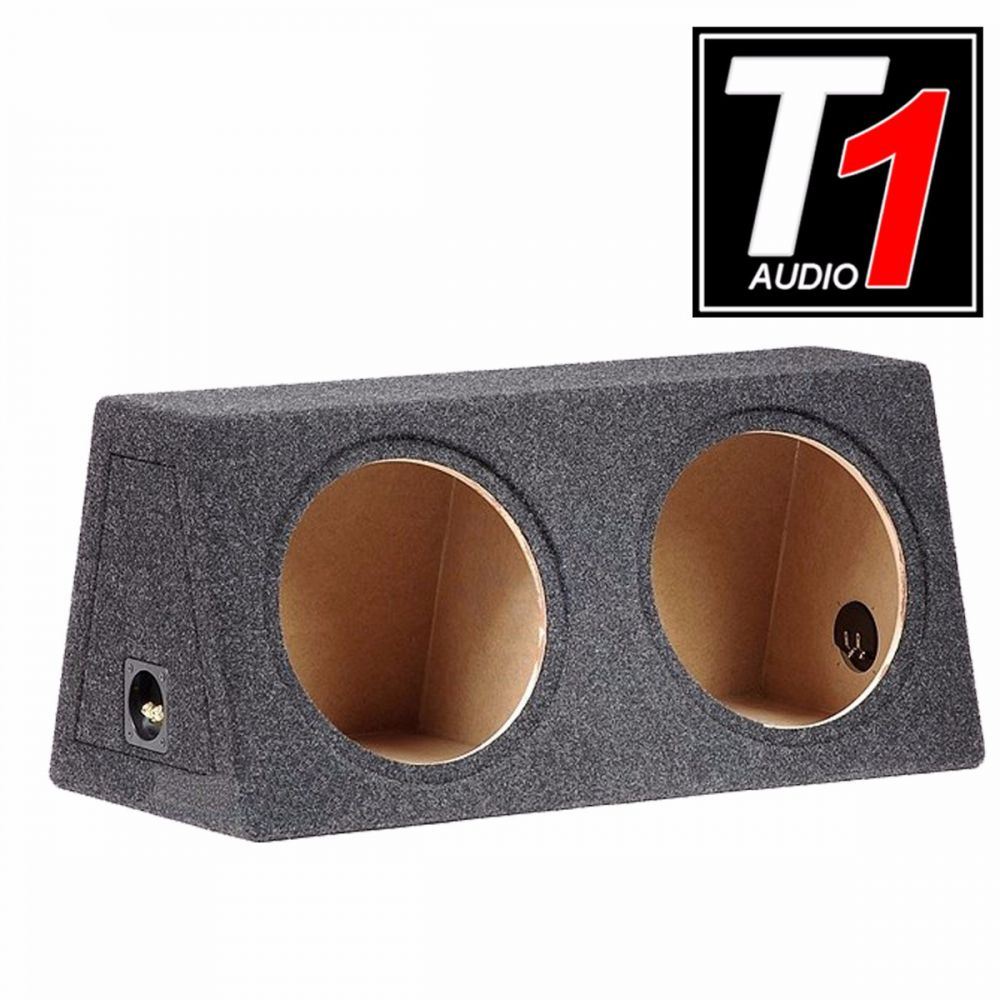 T1 Audio - 12" Sealed Double Enclosure Fully Carpeted MDF Car Sub Subwoofer Bass Box