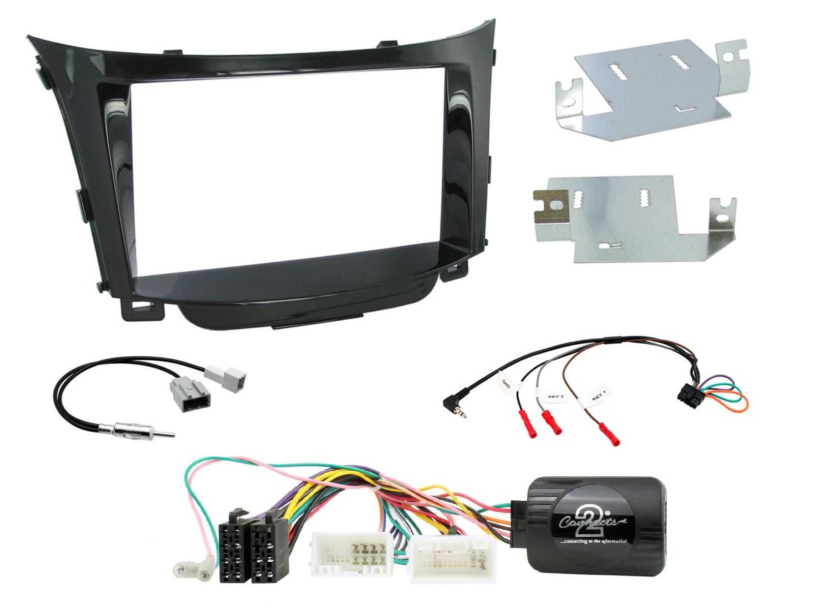 SONY 6.2" Screen Blutooth Double Din Stereo Fitting Kit + Steering Wheel Stalk Controls to fit Hyundai i30 2012-17