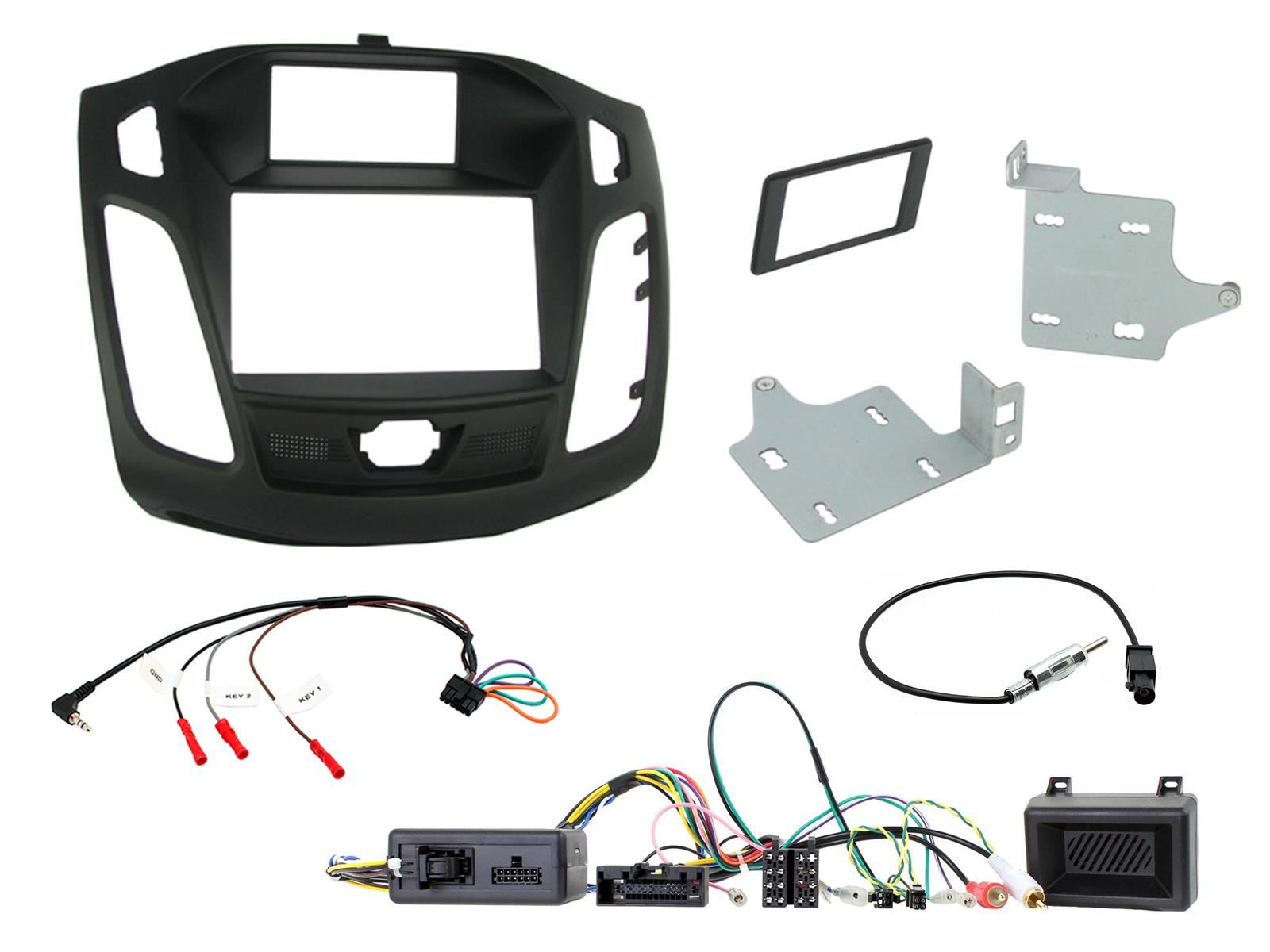 Connects 2 CTKFD31 - Ford Focus 2011 - 2015 Double Din Facia & Steering wheel Interface Fitting Installation Kit