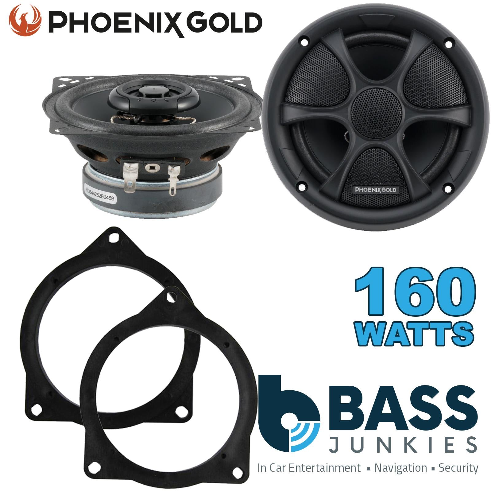 Phoenix Gold RX4CX 100mm/10cm/4" 2-Way Coaxial Car speakers (Per Pair Max 160|80 watts RMS) Fits BMW 3-Series 2011-19 | 4-Series 13-20 | 5-Series 03-10