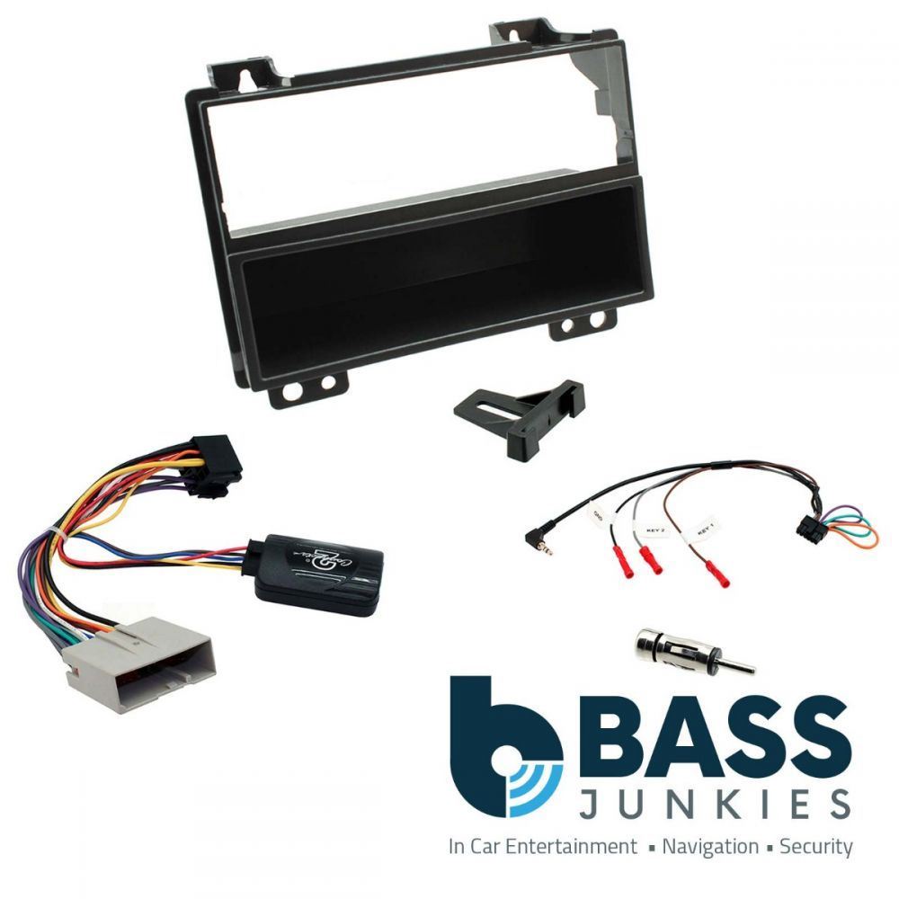 Connects 2 CTKFD59 - Ford Fiesta 2001 - 2005 Double Din Facia & Steering wheel Interface Fitting Installation Kit (Black Facia Panel)