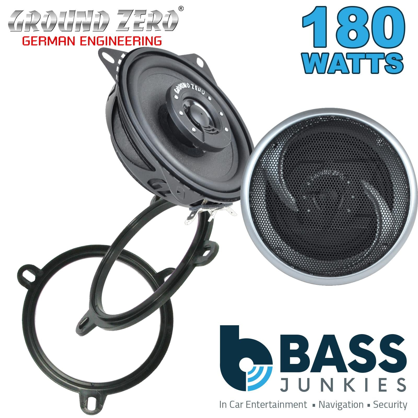 Ground Zero GZIF 4001FX 100mm/10cm/4" 2-Way Coaxial Car speakers (Per Pair Max 180|100 watts RMS) Fits Honda HR-V 2001-05