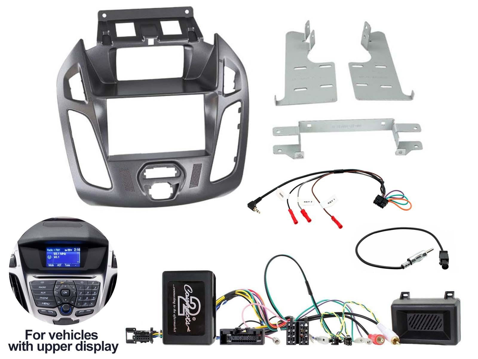 Connects2 Double Din Stereo fitting kit for Ford Transit-Connect 2013-2021 Vehicle Specific Stereo Screen Steering Controls Fitting Kit