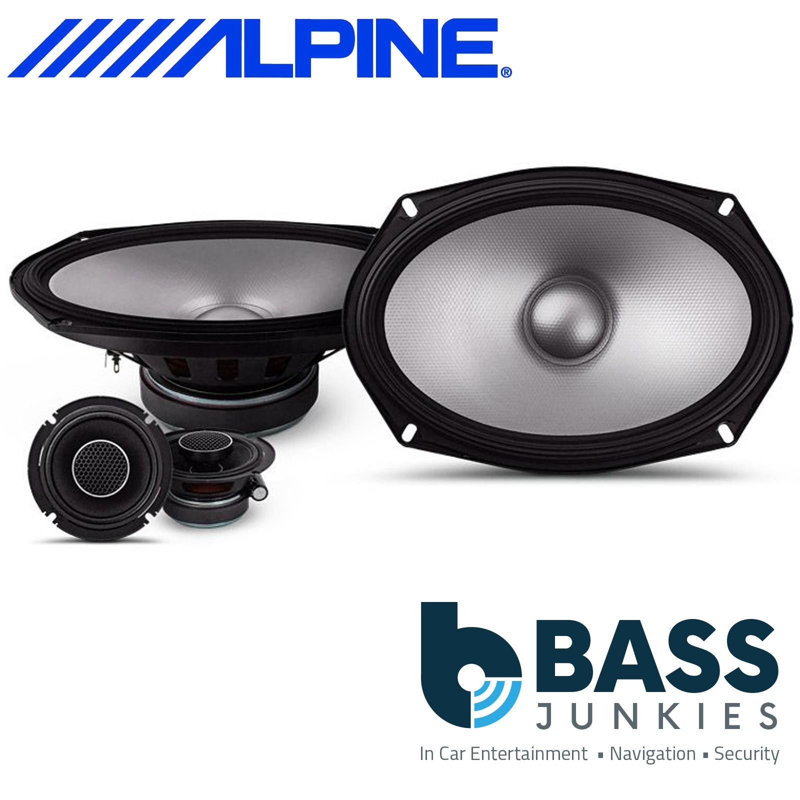 Alpine S2-S69C - 6"x9" 520 Watts 2 Way Component Shelf Car Speakers & Tweeters