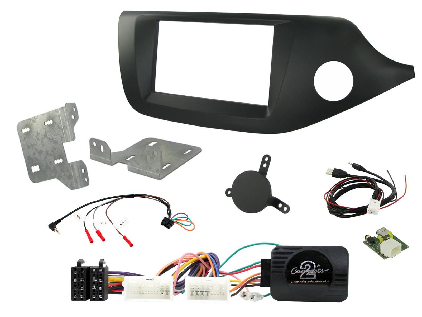 Connects2 CTKKI31 Kia Cee'd Pro Cee'd Double Din Car Fascia Steering Wheel Interface Fitting Kit