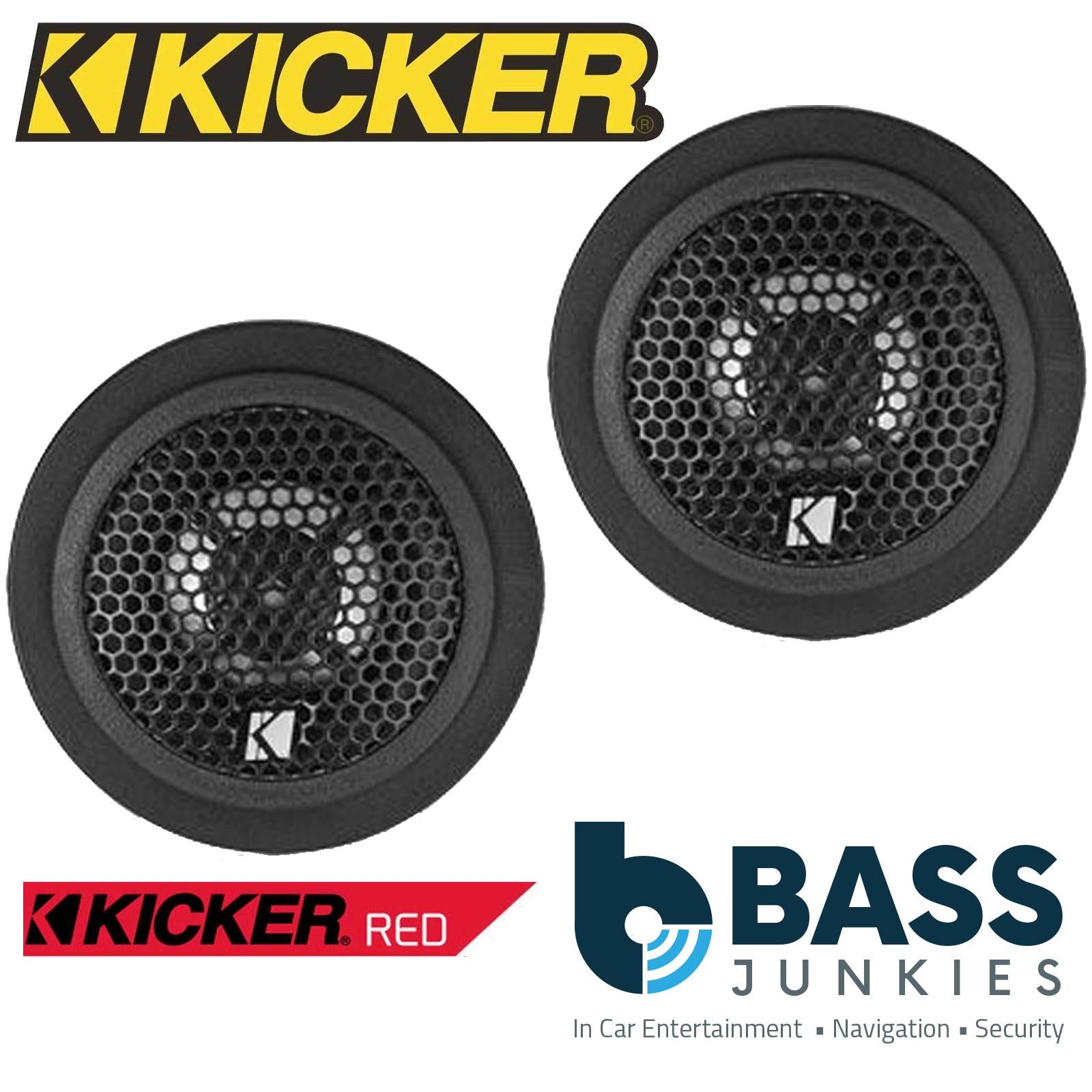 Kicker KS25 - 1" 25mm 300 Watts Car Stereo Aluminum Silk Dome Tweeters Pair