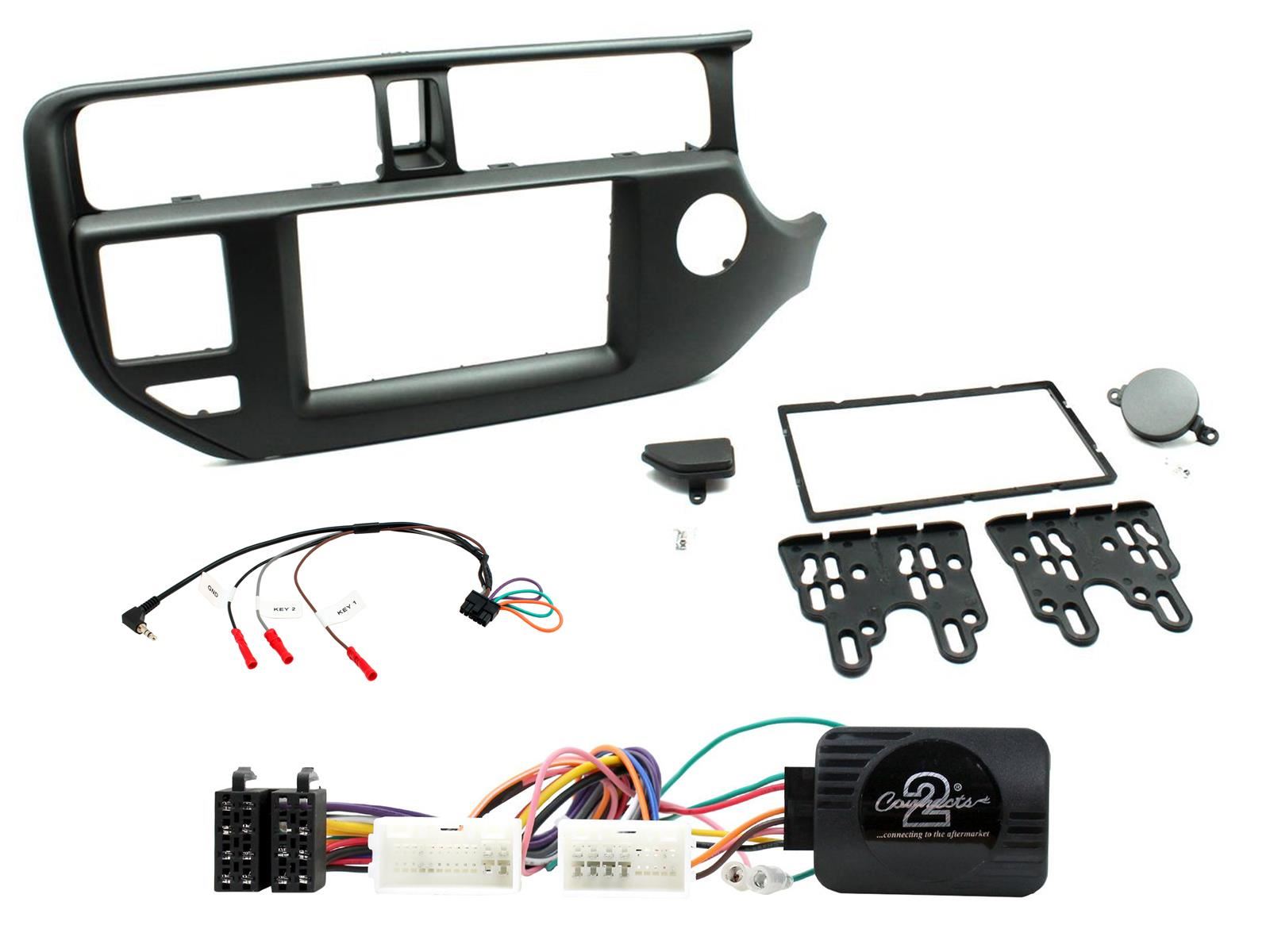 Grundig 6.8" Apple Android Double Din Stereo Fitting Kit + Steering Wheel Stalk Controls to fit Kia Rio 2011-17