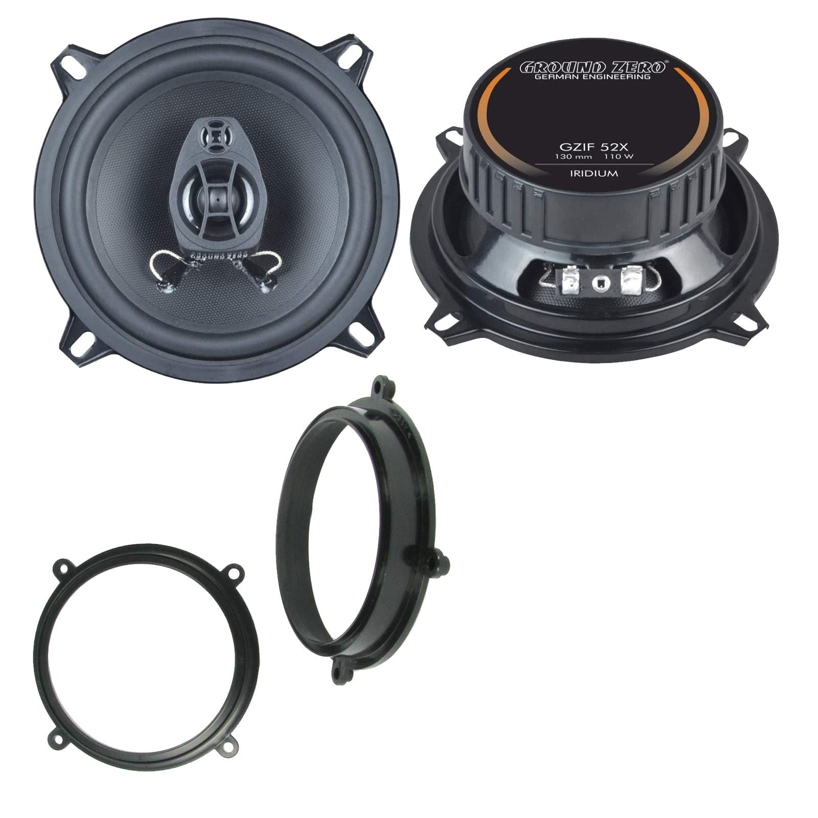 Ground Zero 2-Way 130mm/13cm/5.25" Car Coaxial Speakers (Pair Max 220 Watts) Fits Fiat Bravo 1995-01 | Brava 95-01 | Marea 96-02