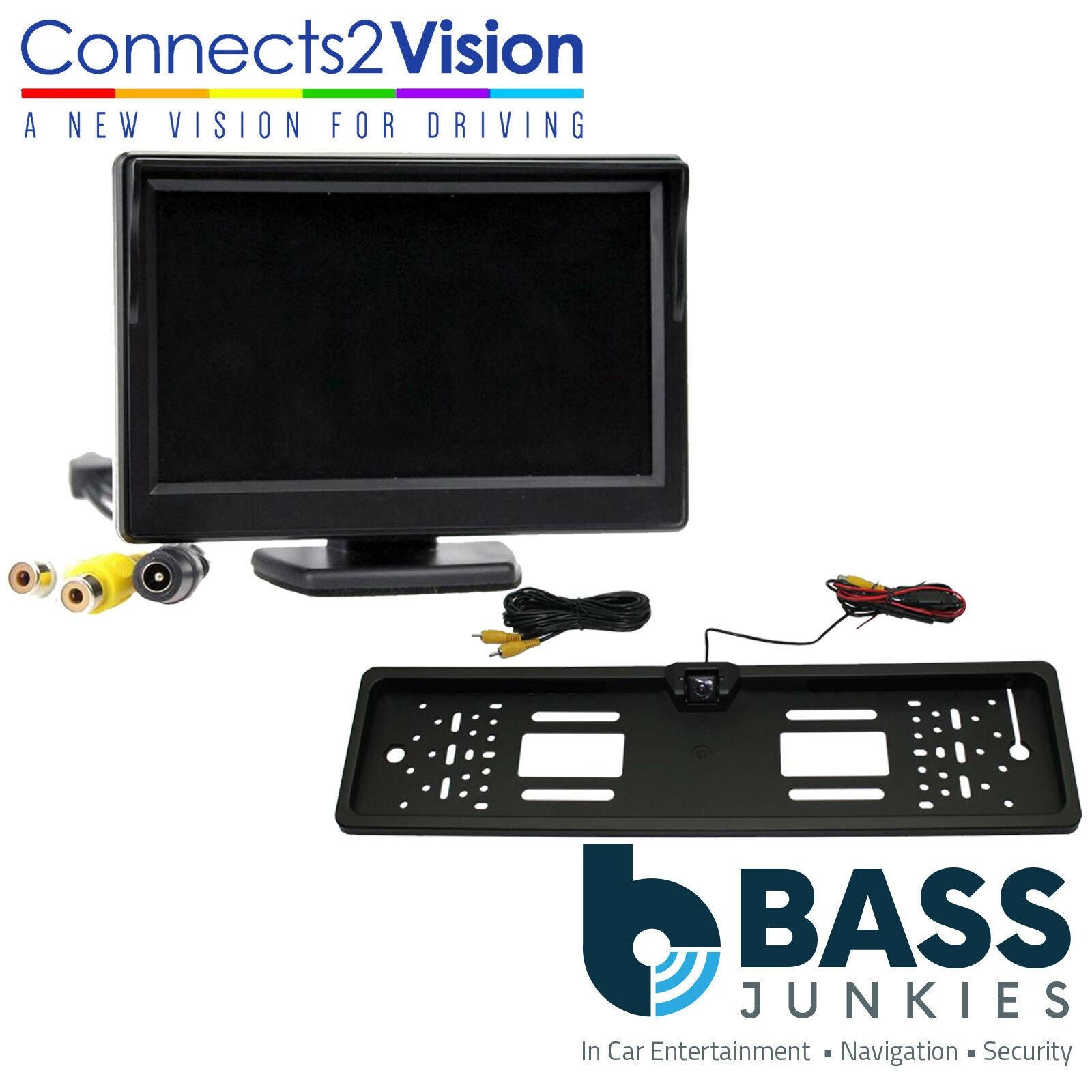 Universal Car Van Rear Reverse Number Plate Camera & 5" Dash Mount Screen Kit