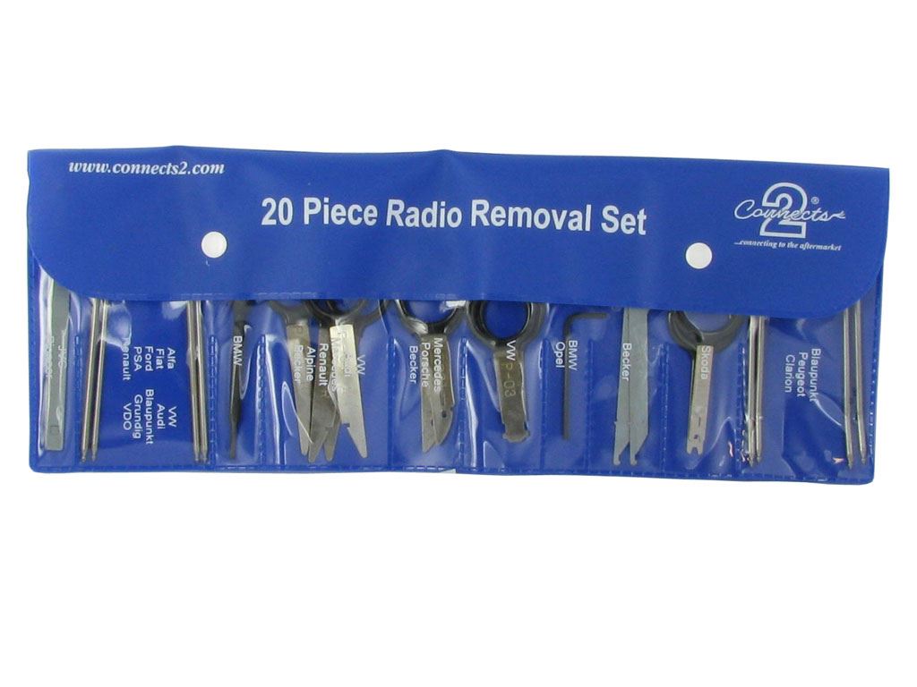 Connects2 CT22UV03 20 Pc Universal Car Stereo Radio Removal Extraction Release Keys Wallet