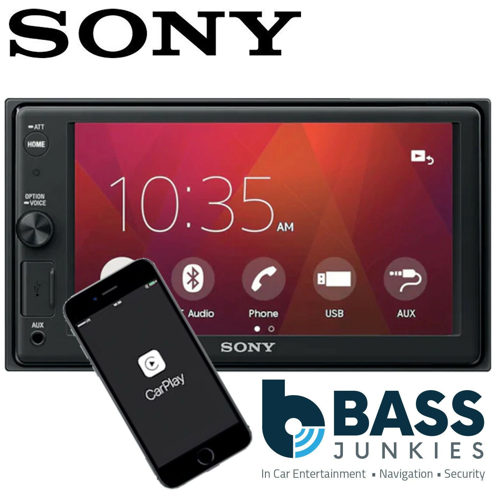 Sony XAV-AX1000 6.2" Mechless CarPlay Bluetooth Touchscreen Car Stereo REFURB