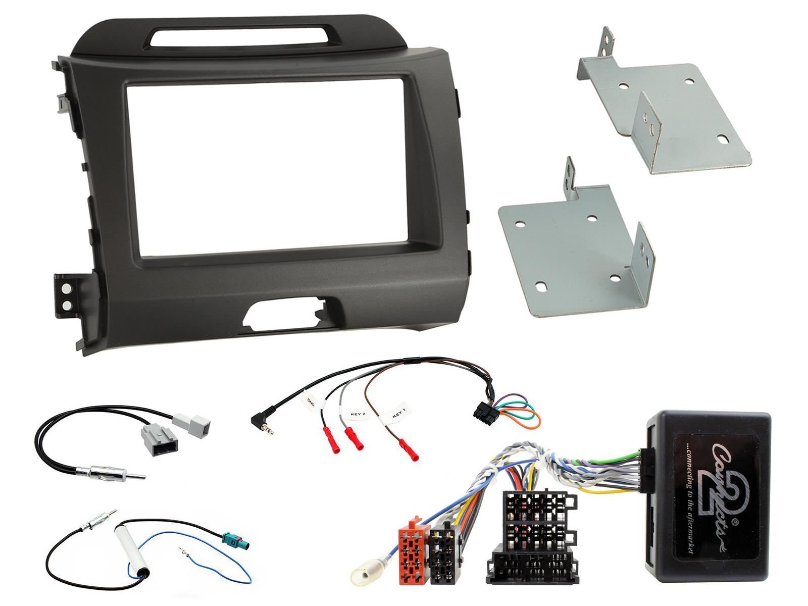 Connects2 CTKKI01 Kia Sportage 2010 Dark Grey Fascia Car Stereo Steering Wheel Interface Kit