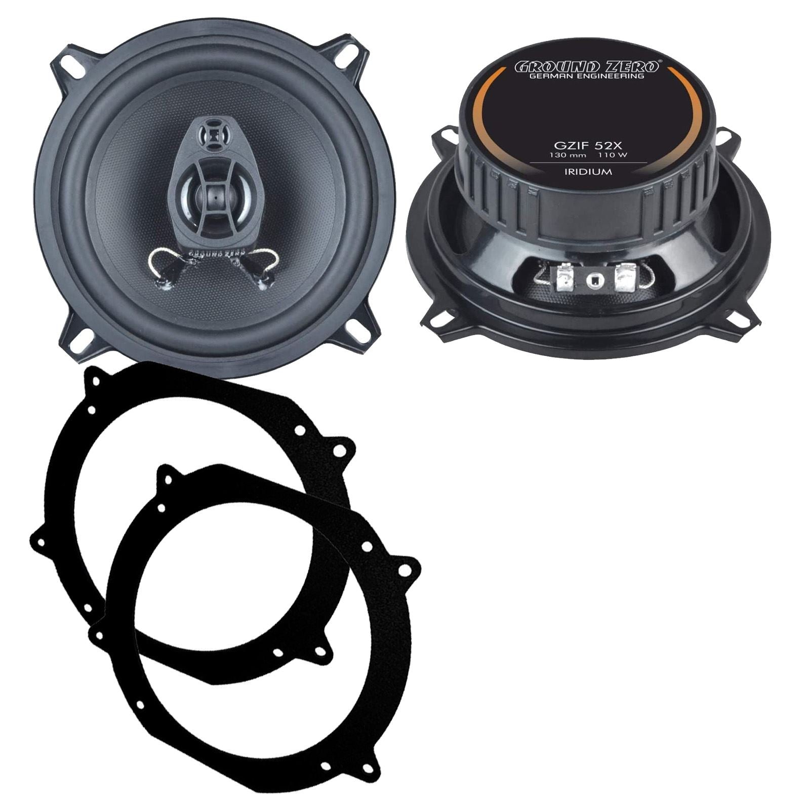 Ground Zero 2-Way 130mm/13cm/5.25" Car Coaxial Speakers (Pair Max 220 Watts) Fits Volvo 740 1984-92 | 760 82-90 | 940 90-98 | 960 90-96