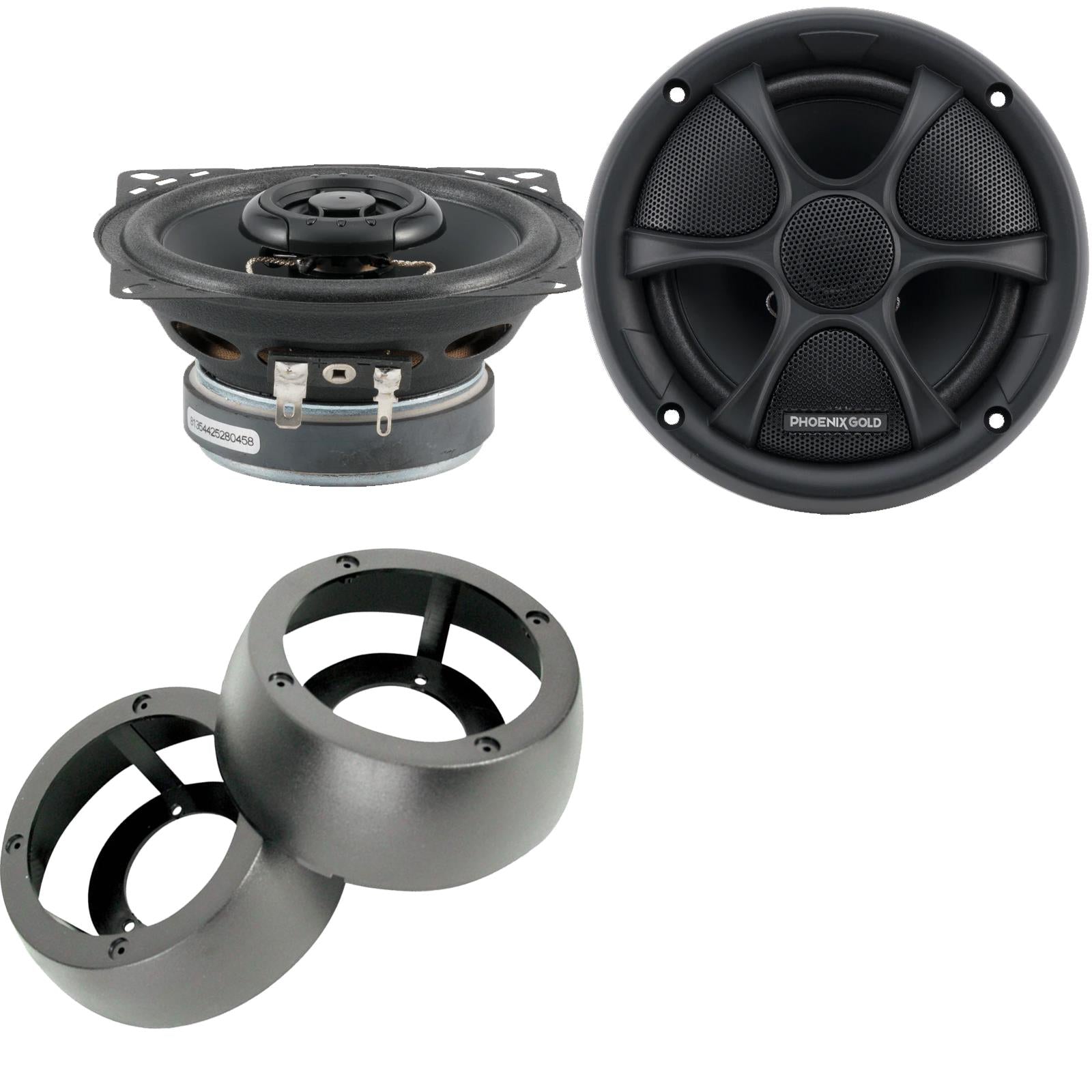 Phoenix Gold RX4CX 100mm/10cm/4" 2-Way Coaxial Car speakers (Per Pair Max 160|80 watts RMS) Fits Universal