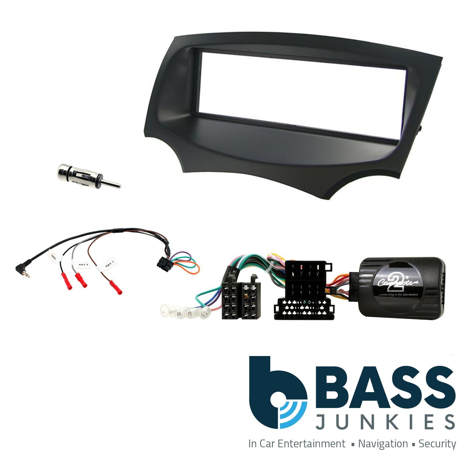 Connects 2 CTKFD36 - Ford KA Mk2 2009 - 2017 Single Din Facia & Steering wheel Interface Fitting Installation Kit (Black Facia Panel)