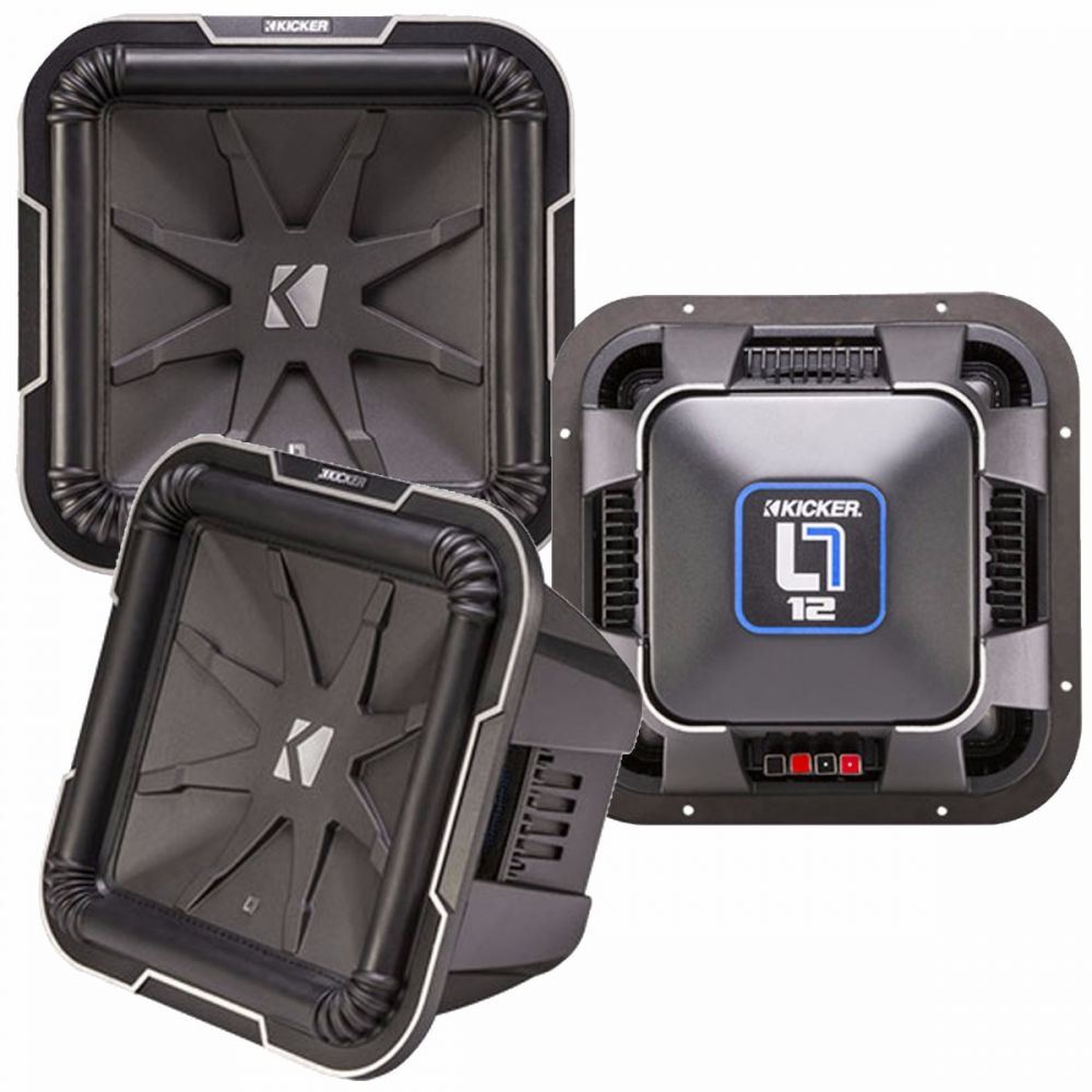 Kicker L7124 - L7 12" 30cm Square 900 Watts RMS Power 4 Ohm Dual Voice Coil DVC Car Subwoofer