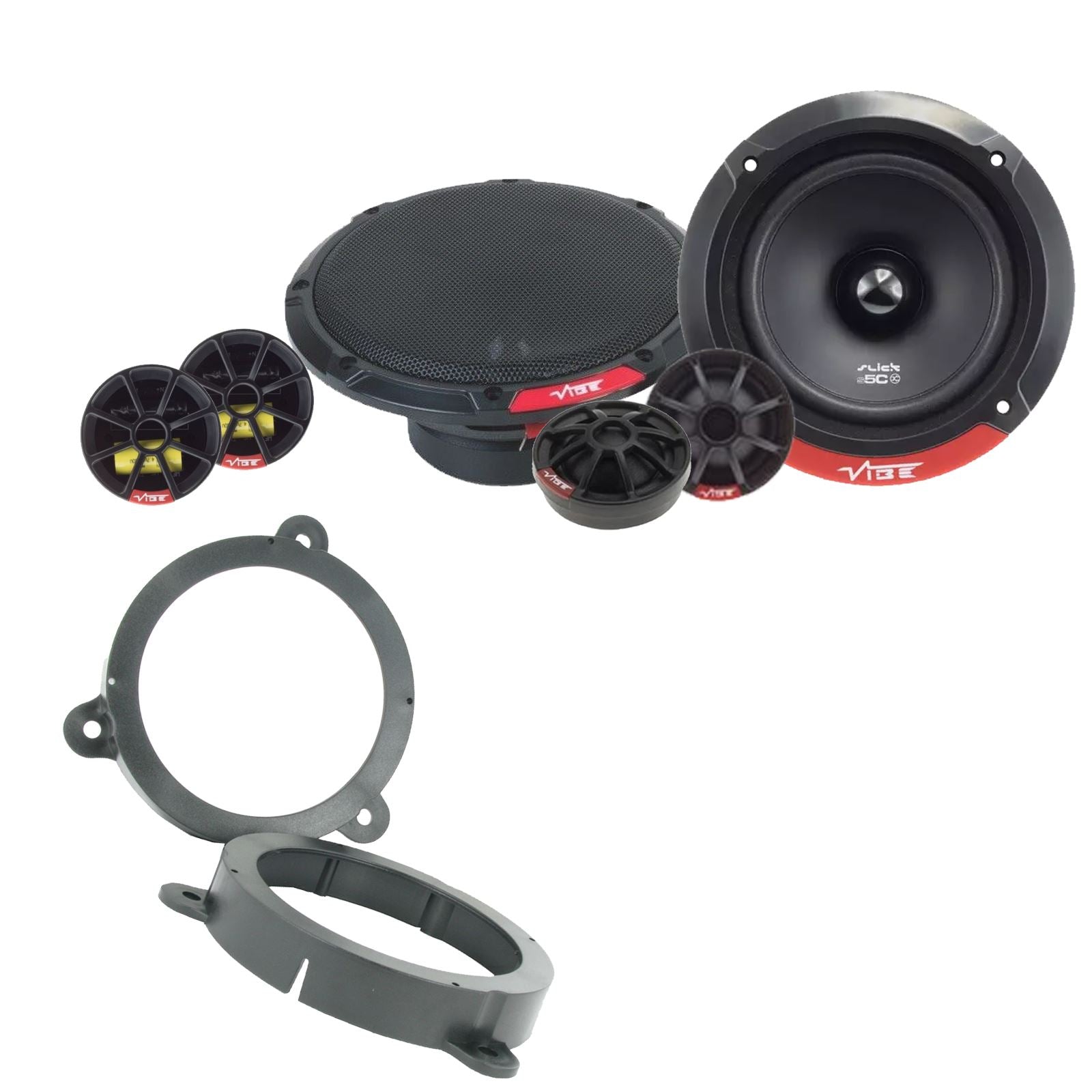 Vibe SLICK5C-V7 2-Way 130mm/13cm/5.25" Component Speakers (Per Pair 480 Watts) Fits Renault Megane 2008-12