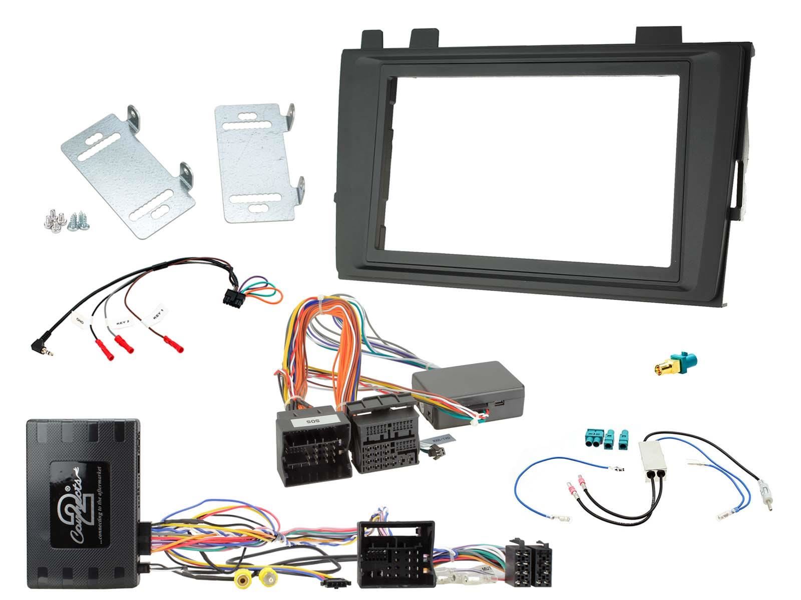 Double Din Stereo Fitting Kit + Steering Wheel Stalk Controls to fit VW Transporter 2019>