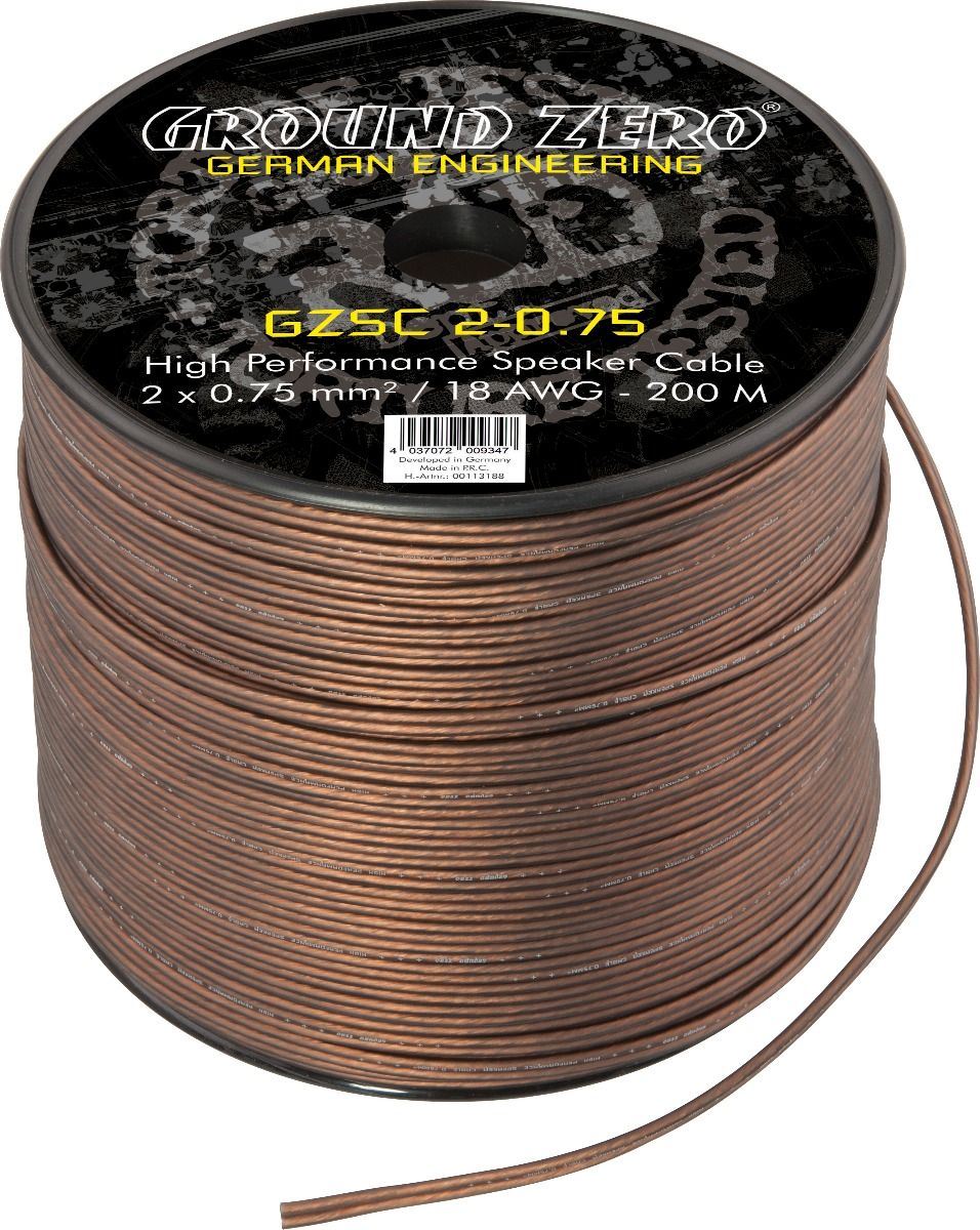 Ground Zero GZSC 2-0.75 - 0.75 mm² Speaker cable spool 200m spool