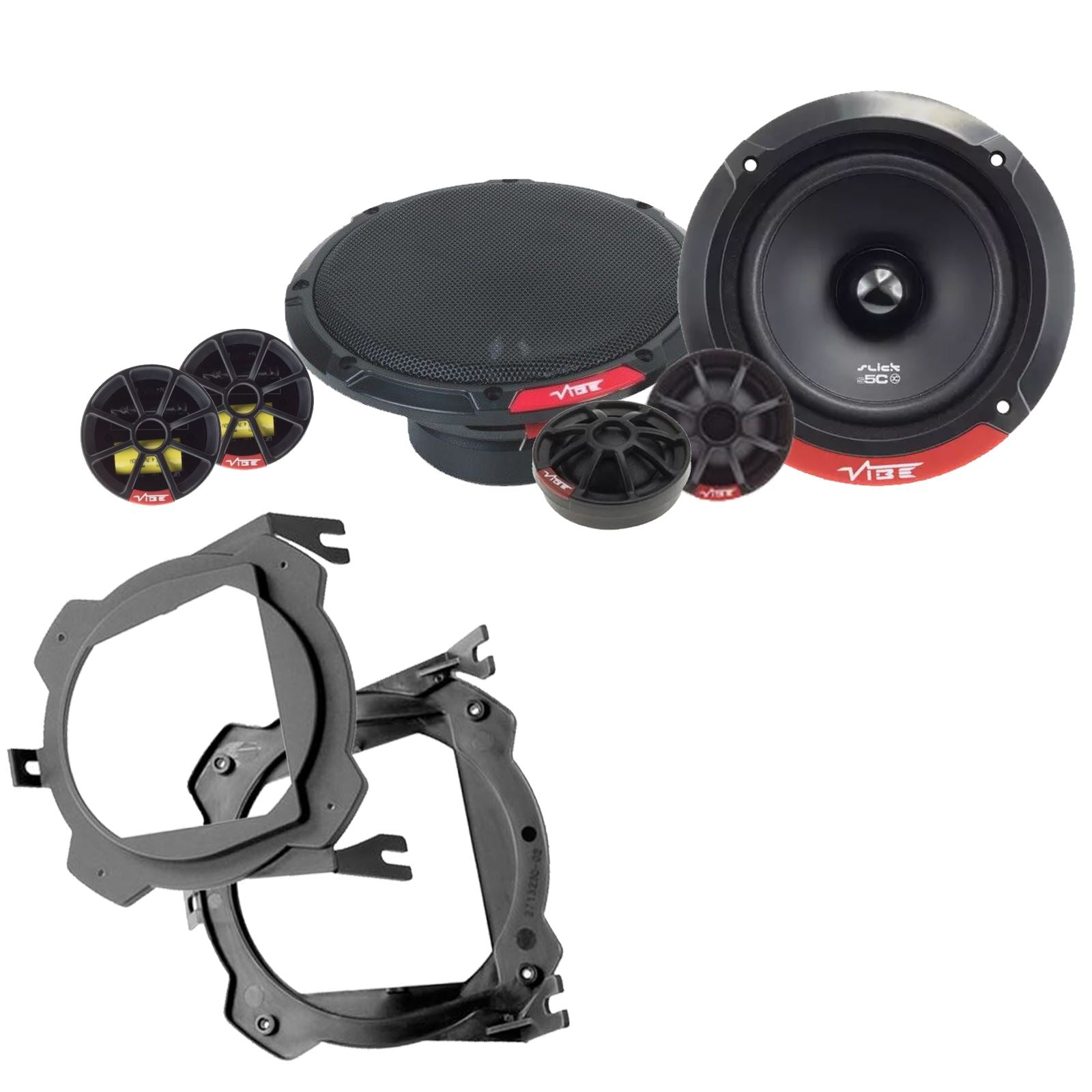 Vibe SLICK5C-V7 2-Way 130mm/13cm/5.25" Component Speakers (Per Pair 480 Watts) Fits Vauxhall Corsa 1993-06 | Tigra 94-00