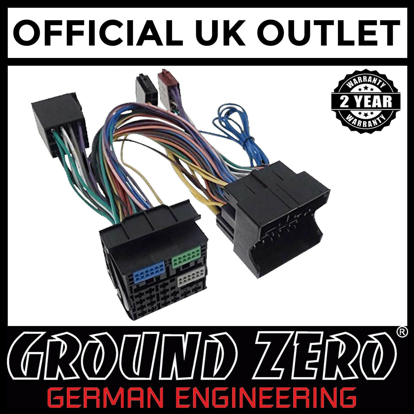 Ground Zero GZCS ISO-Quadlock II - ISO to Quadlock Car Adaptor Harness Lead V.2