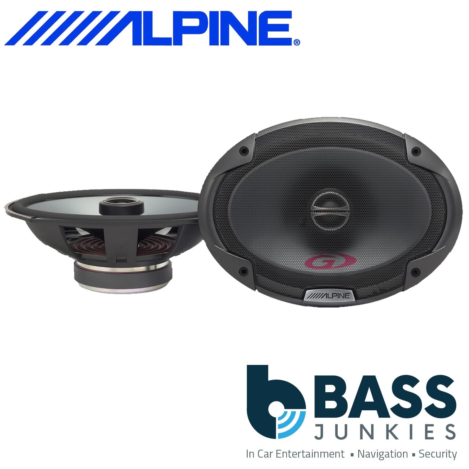Alpine Type-G Series SPG-69C2 6 x 9" 16cm x 24cm 300 Watts 2 Way Coaxial Speakers (Pair)