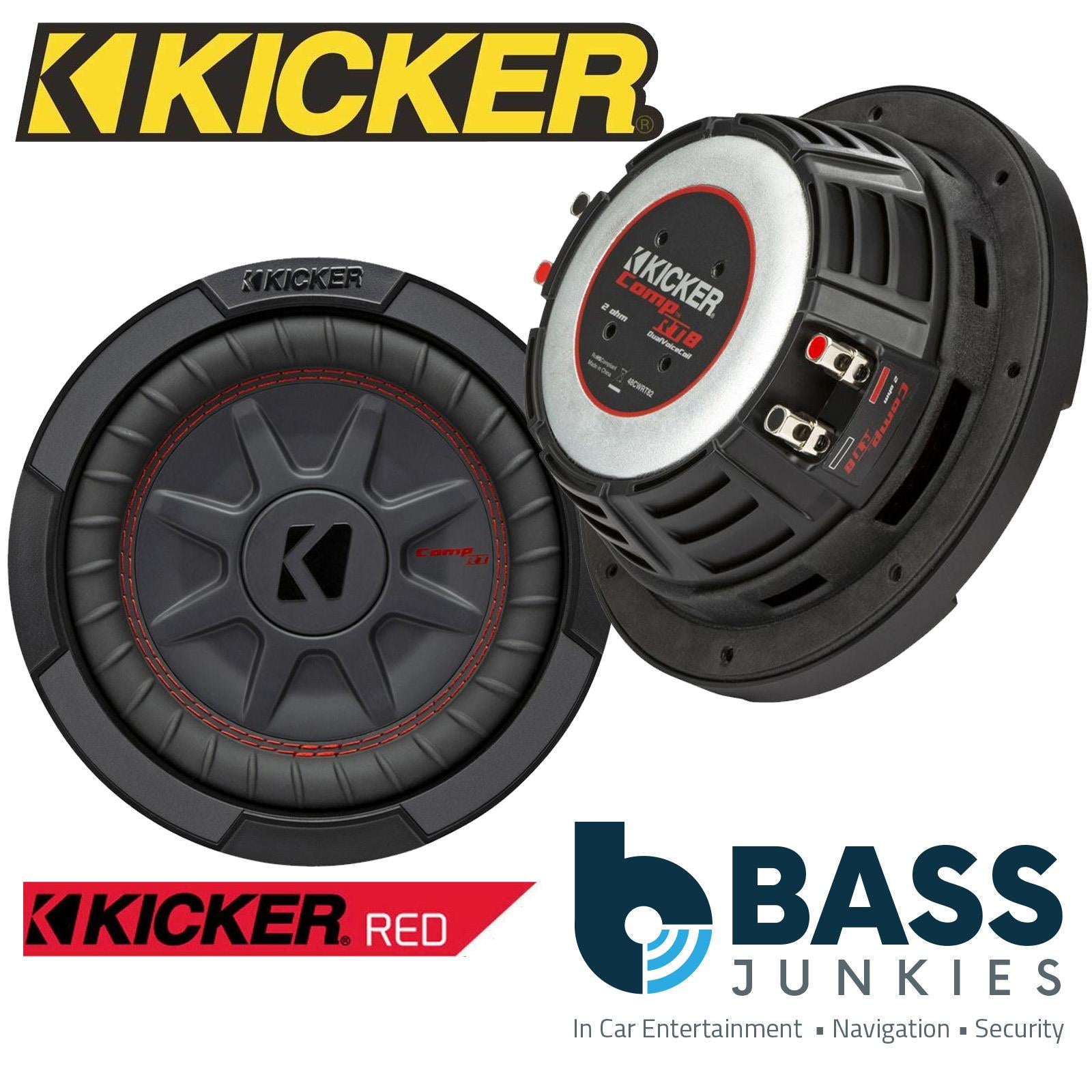 KICKER 48CWRT82 8" 20cm 600 Watts Dual Voice Coil Car Van Boot Sub Subwoofer