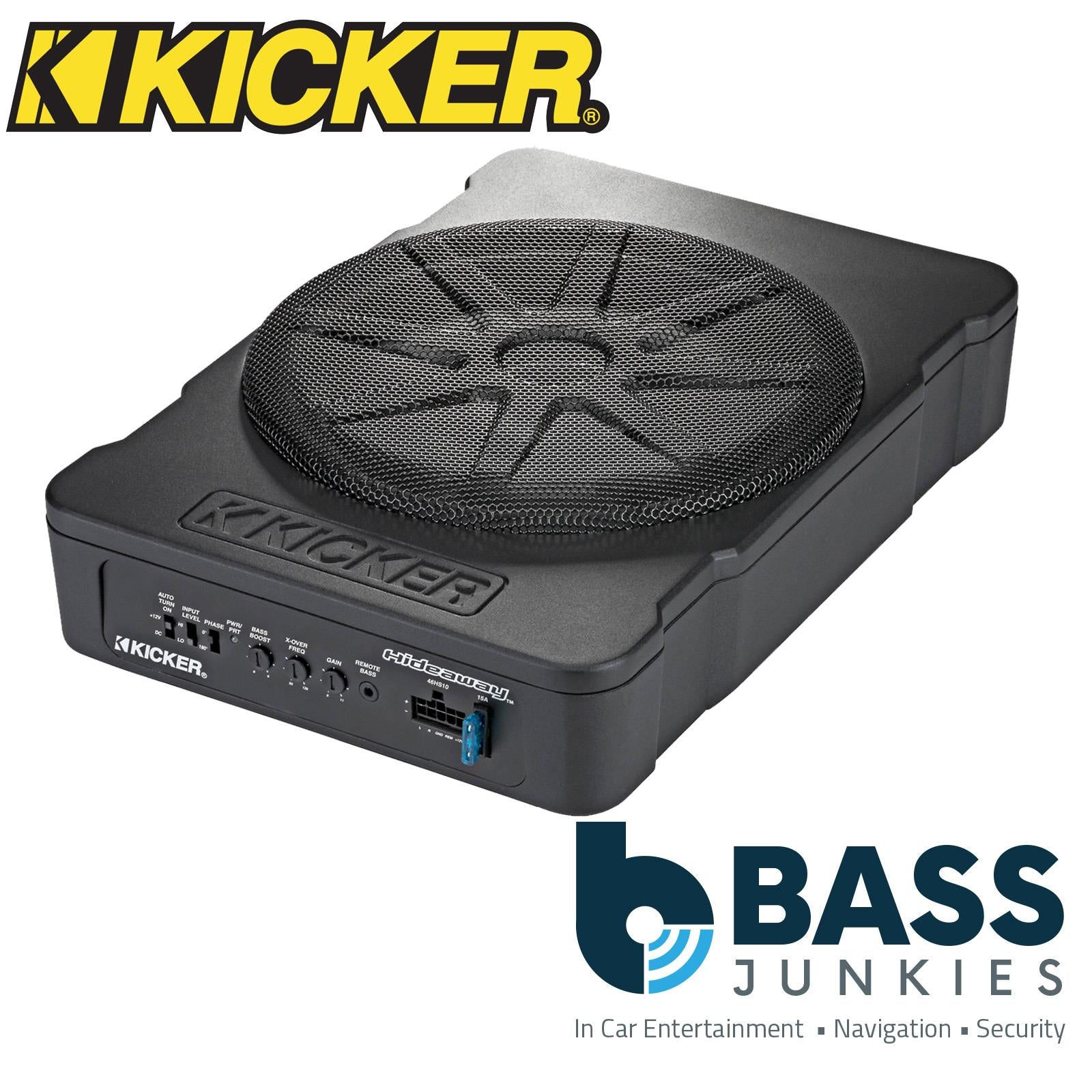 Kicker 46HS10 10" 360 Watts Space Saver Powered Active Car Underseat Bass Box Enclosure