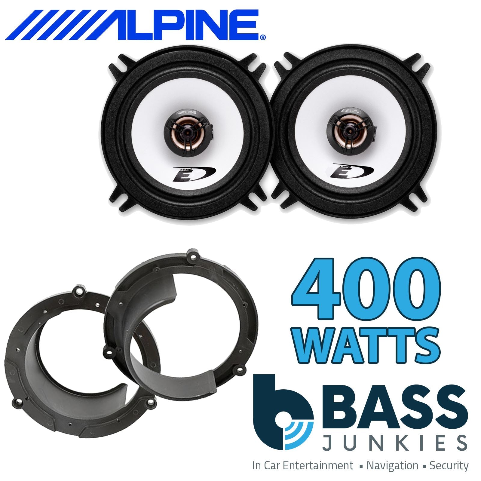 Alpine SXE-1325S 2-Way 130mm/13cm/5.25" Coaxial Speakers (Per Pair 400 Watts) Fits Honda Accord 1999-03
