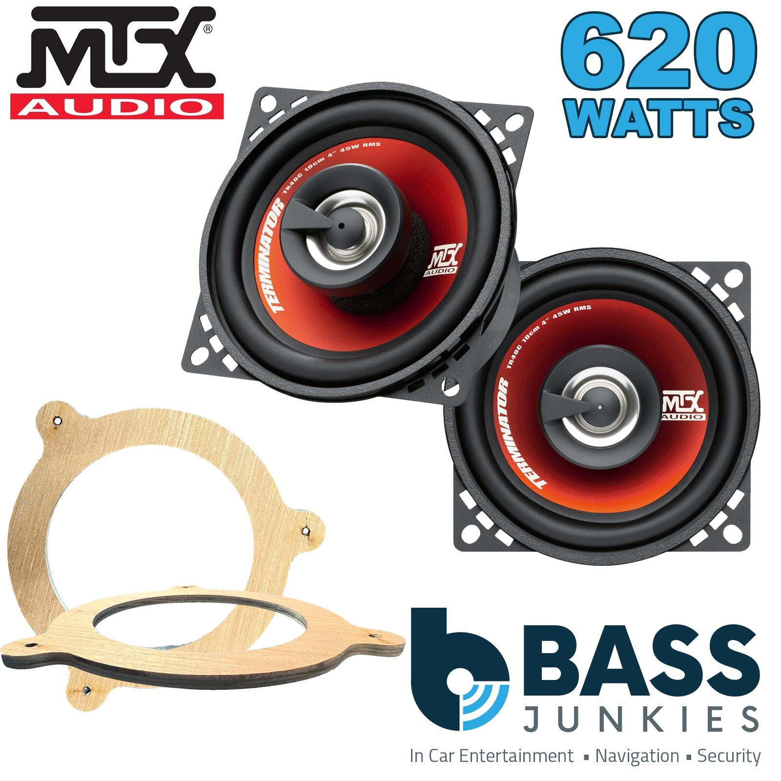 MTX TR40C 100mm/10cm/4" 2-Way Coaxial Car speakers (Per Pair Max 620|90 watts RMS) Fits BMW 3-Series (Convertible) 1998-06