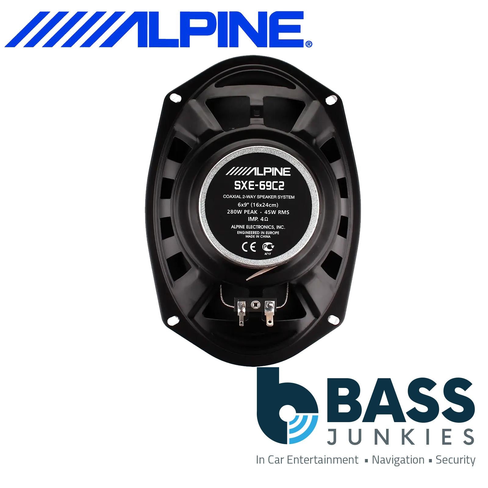 Alpine SXE-69C2 - Car Stereo 6"x9" Inch 560 Watts 2 Way Shelf Coaxial Speakers