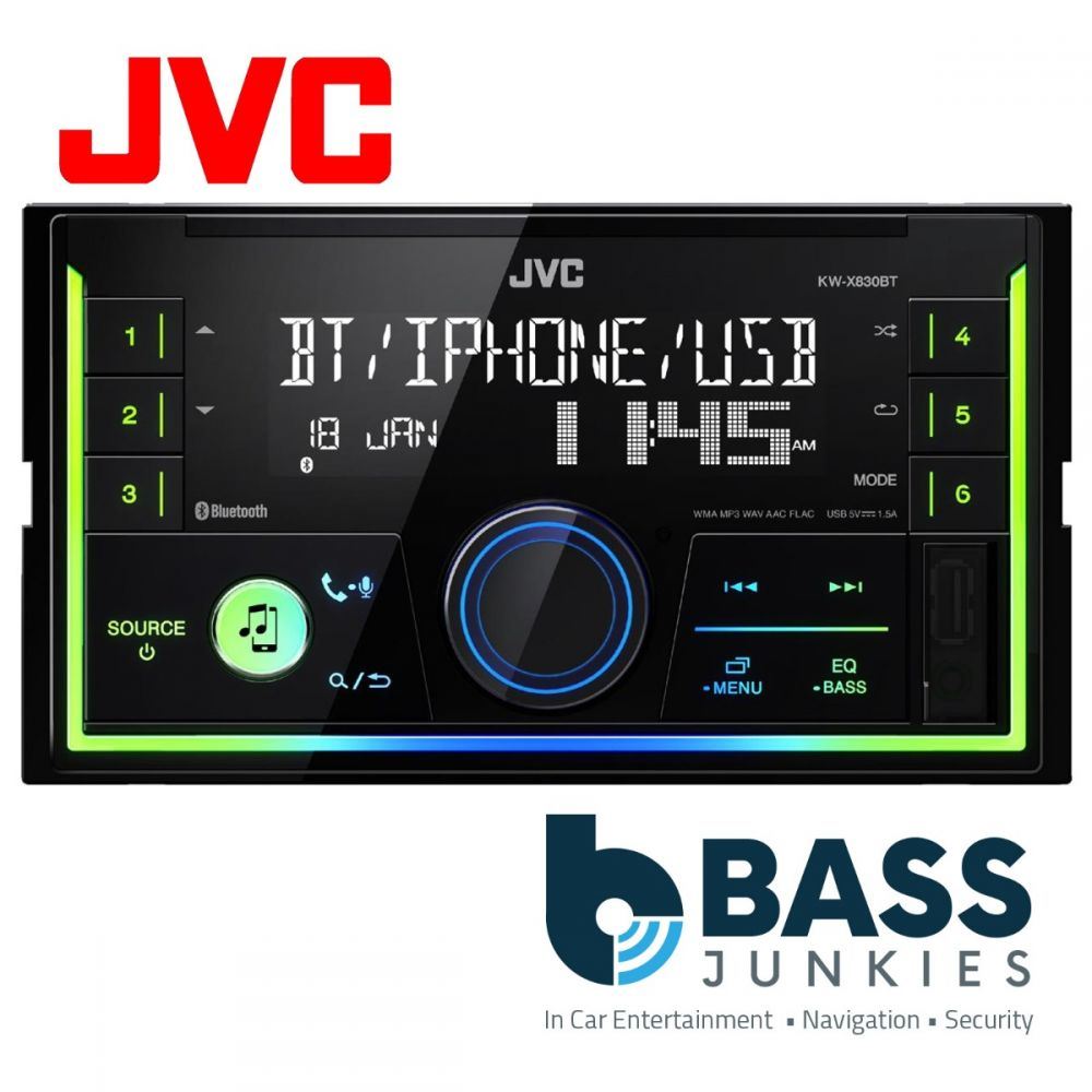 JVC KW-X830BT - Mechless Double Din Bluetooth USB MP3 AUX iPhone Car Stereo Player