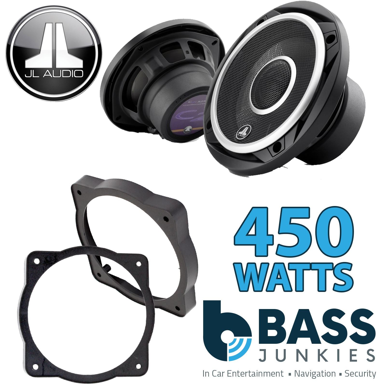 JL Audio C2-525X 2-Way 130mm/13cm/5.25" Coaxial Speakers (Per Pair 450 Watts) Fits Universal