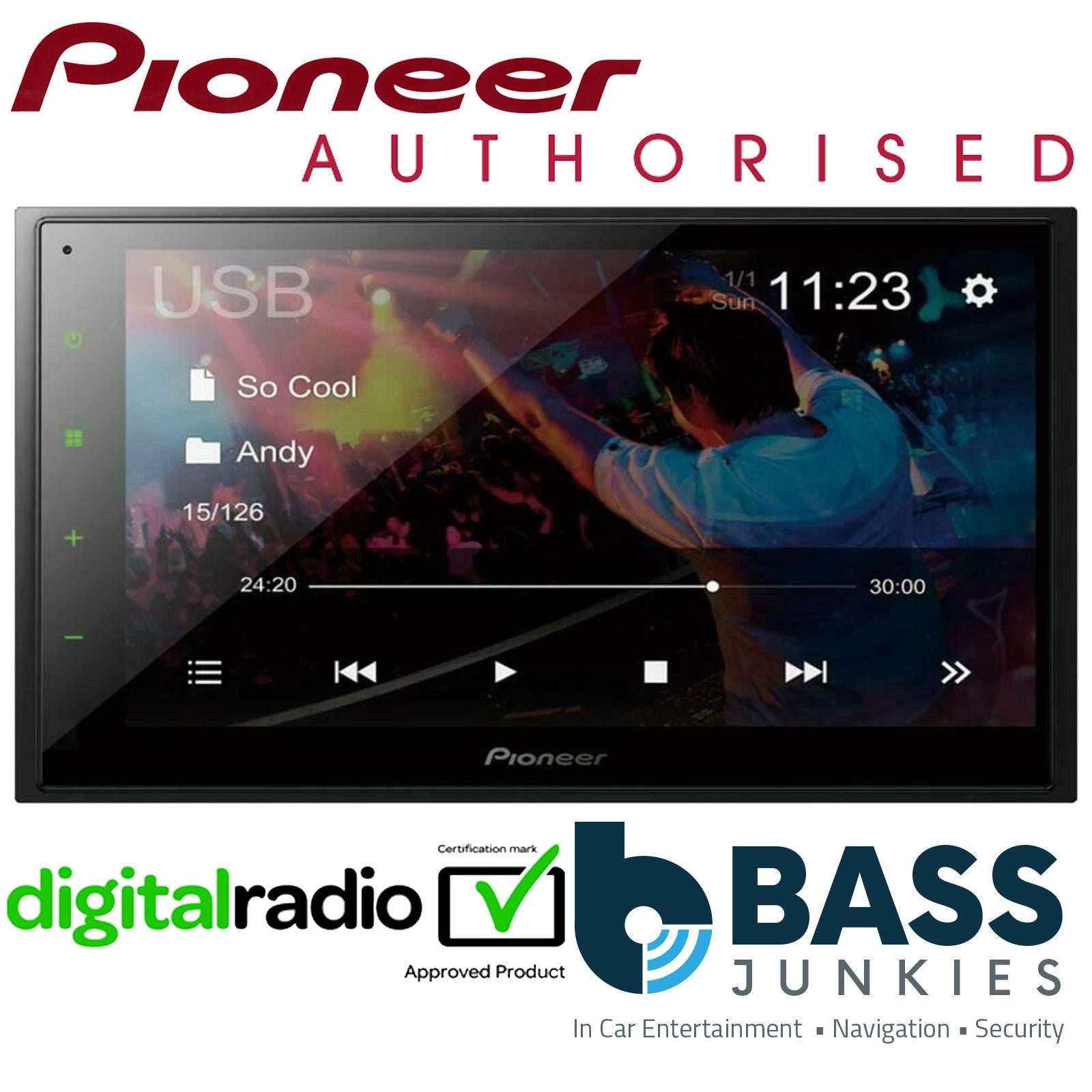 Pioneer DMH-A340DAB 6.8" Double Din Bluetooth WebLink USB DAB Radio Car Stereo