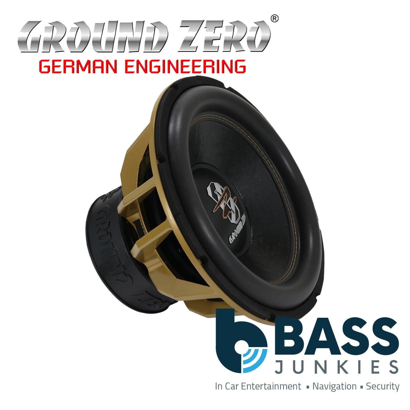 Ground Zero GZHW 38SPL GOLD - 15" Inch 38cm Dual 1-Ohm Gold SPL 3500 Watts Car Sub Subwoofer