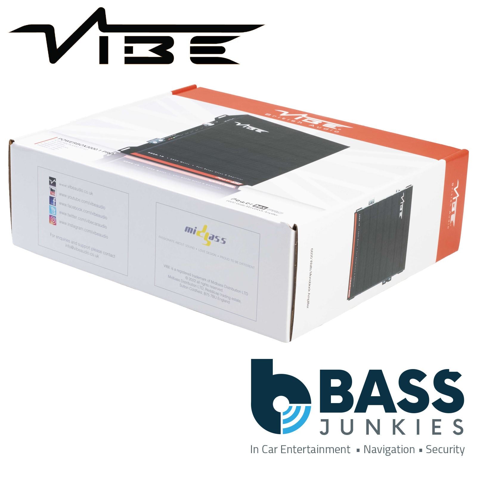 Vibe POWERBOX3000.1P-V0 Mono Class D Car Amplifier 3300W 1 Ohm 6600W Max Power