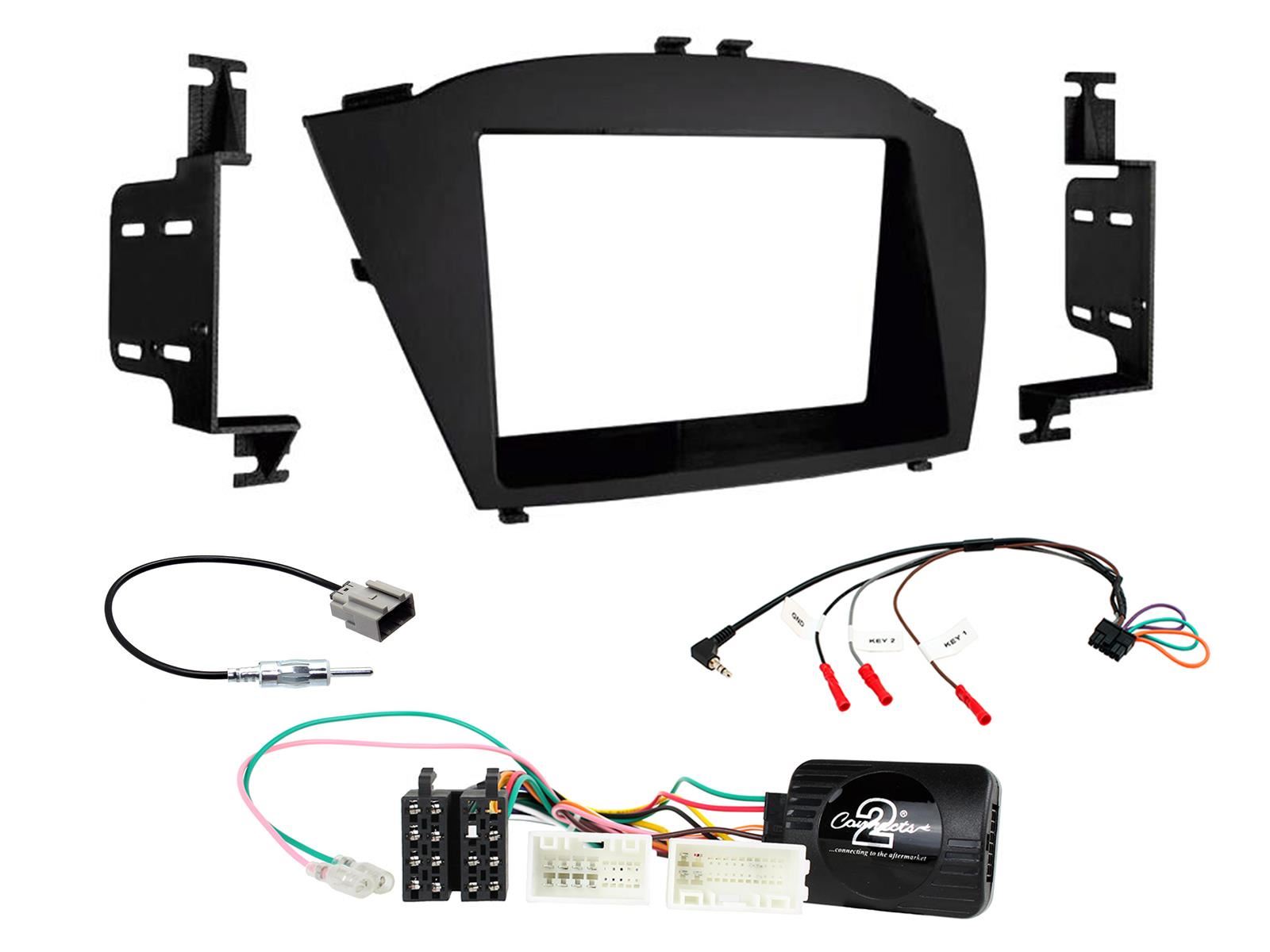 Grundig 6.8" Apple Android Double Din Stereo Fitting Kit + Steering Wheel Stalk Controls to fit Hyundai ix35 2014-15