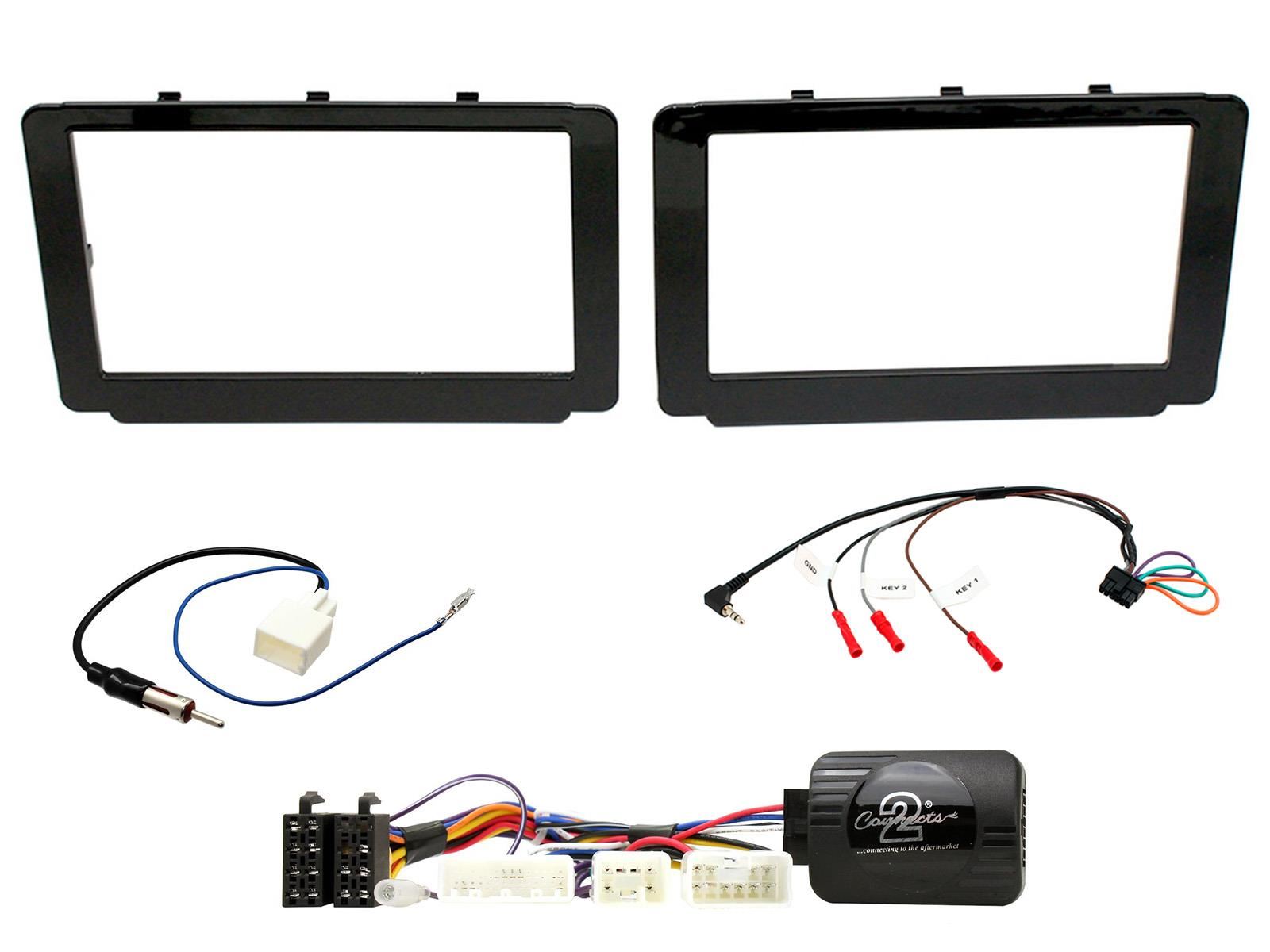 Grundig 6.8" Apple Android Double Din Stereo Fitting Kit + Steering Wheel Stalk Controls to fit Toyota Hilux 2015-18