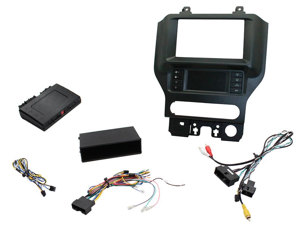 Single Din Stereo Fitting Kit + Steering Wheel Stalk Controls to fit Ford Mustang 2015-2021