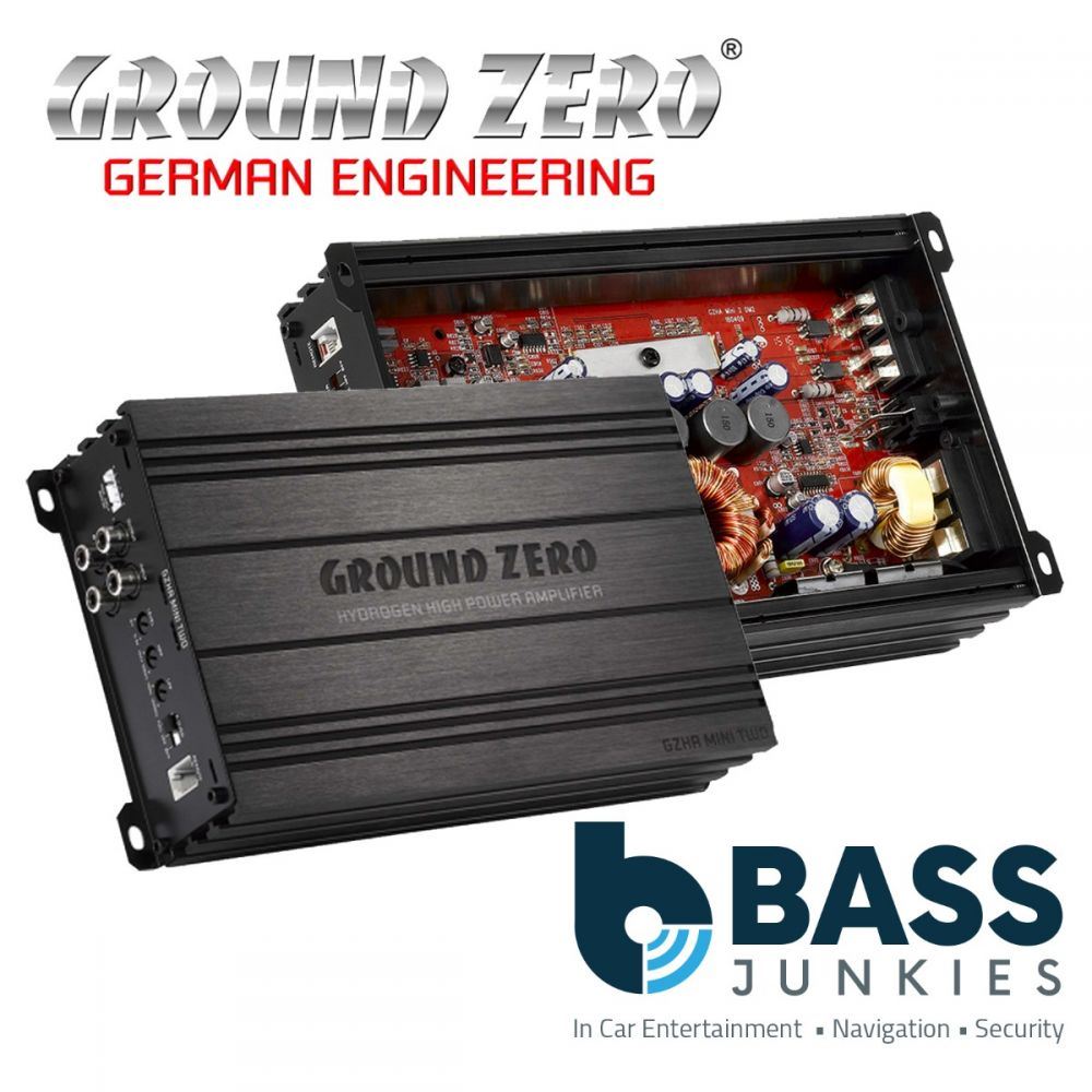 Ground Zero GZHA MINI TWO - Class D Mini 2-Channel 550 Watts 2-Ohm Stable Compact Car Amplifier