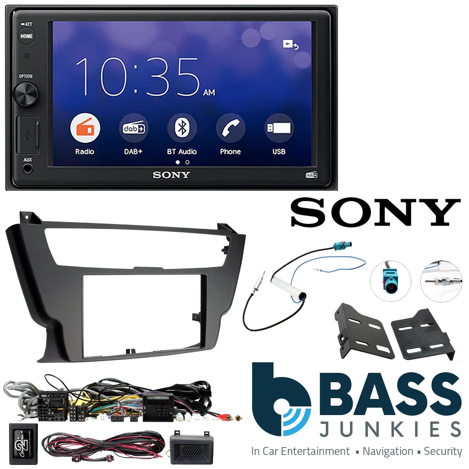 SONY XAV-1550D DAB+ Smart Bluetooth Car Radio + Stereo fitting kit + Steering Wheel Controls Loom for BMW 3-Series F30 12-16FALSEFALSEFALSEFALSEFALSE