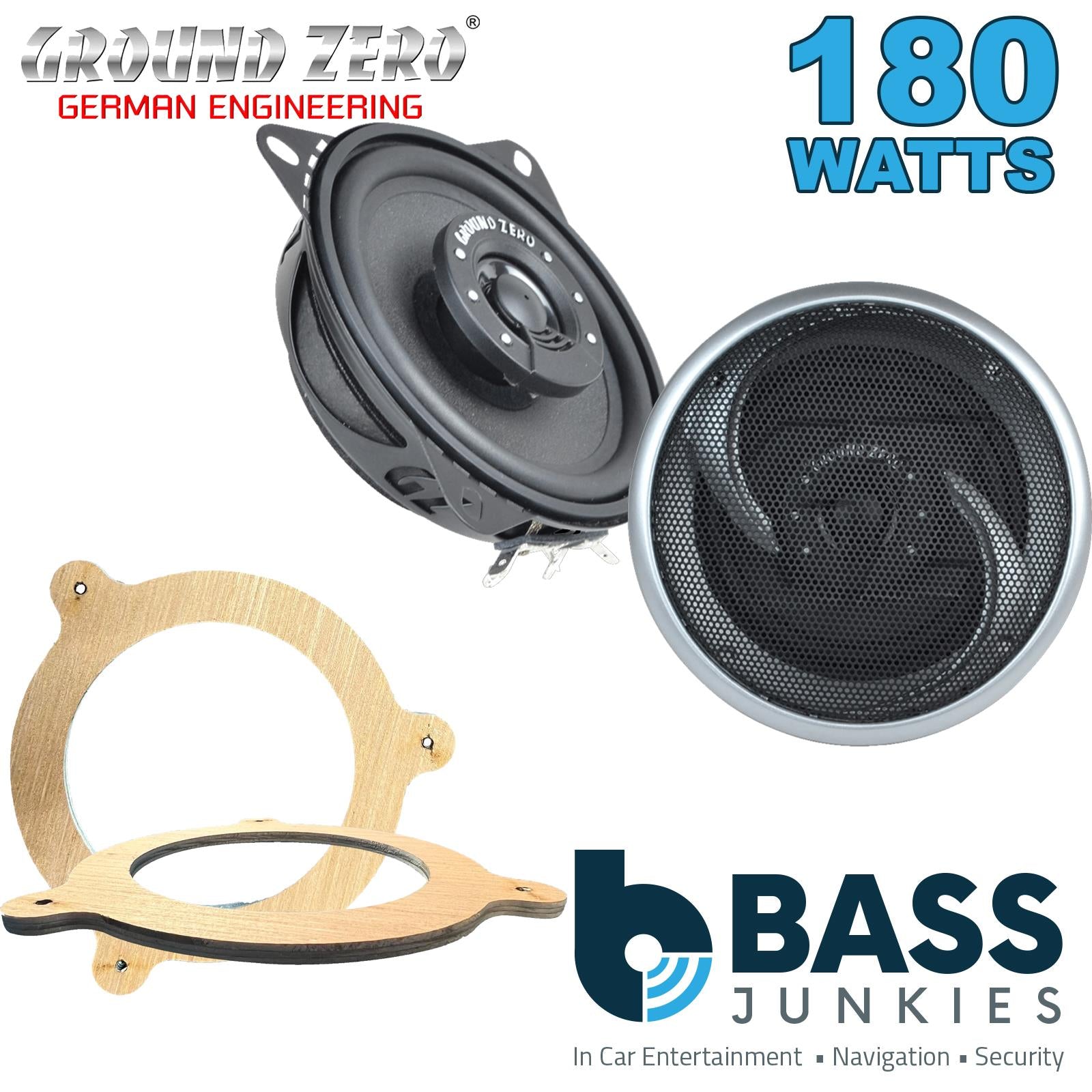 Ground Zero GZIF 4001FX 100mm/10cm/4" 2-Way Coaxial Car speakers (Per Pair Max 180|100 watts RMS) Fits BMW 3-Series (Convertible) 1998-06