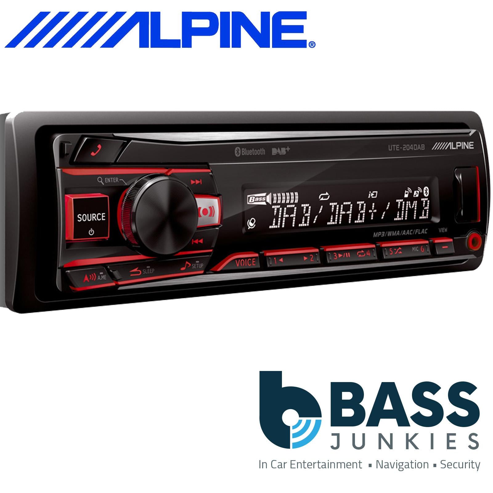 Alpine UTE-204DAB DAB+ USB iPhone Bluetooth Android Car Stereo Radio Player