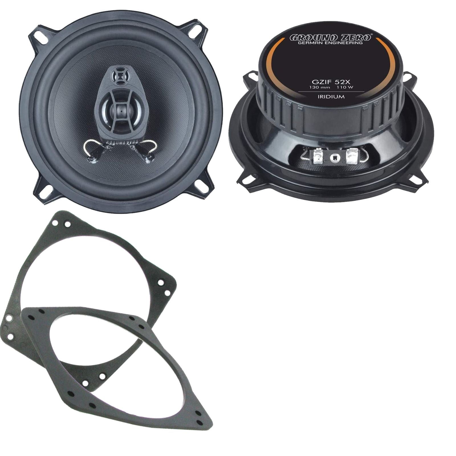 Ground Zero 2-Way 130mm/13cm/5.25" Car Coaxial Speakers (Pair Max 220 Watts) Fits Ford Fiesta 1989-01