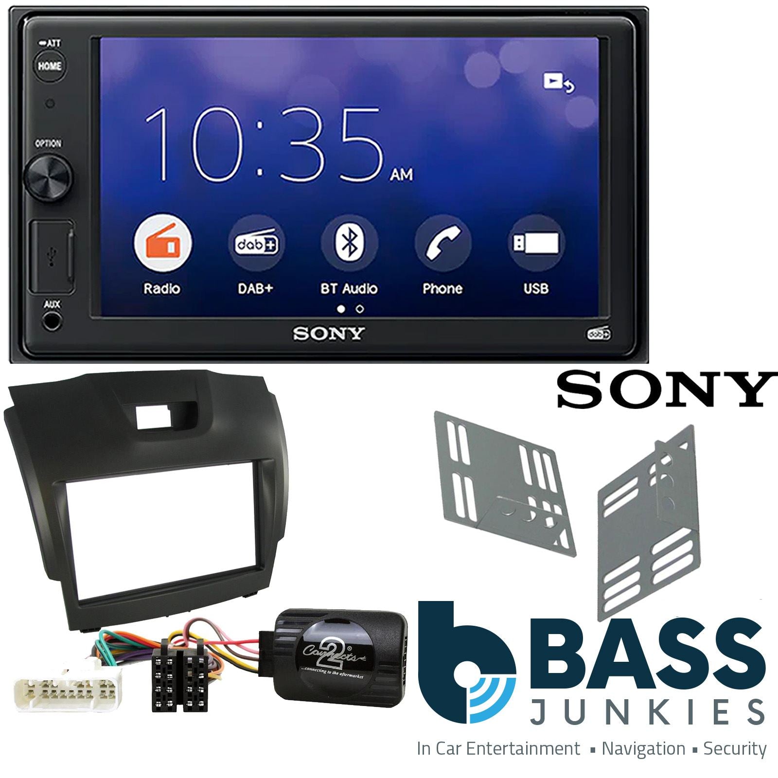 SONY XAV-1550D DAB+ Smart Bluetooth Car Radio + Stereo fitting kit + Steering Wheel Controls Loom for Chevrolet Colorado 2012-2014 | Isuzu D-Max 2012-2015 | Isuzu MU-X 2014-2021