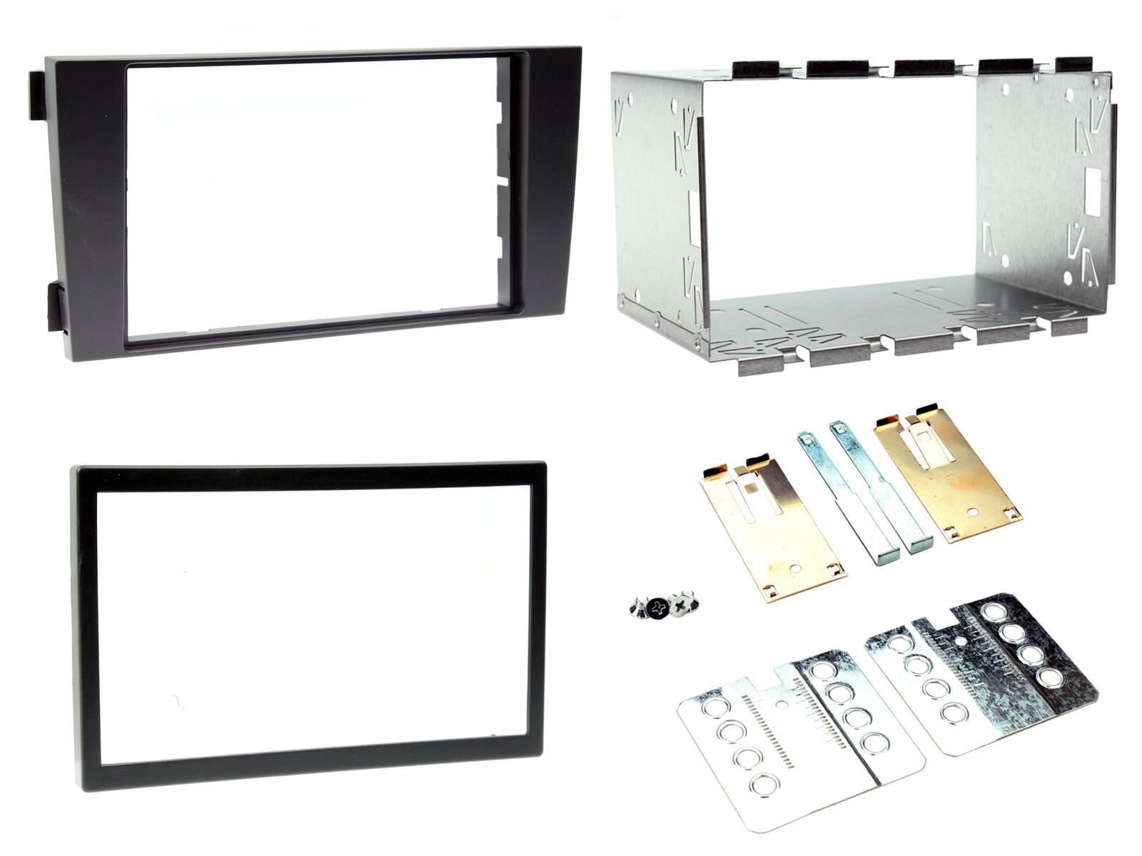 Grundig 6.8" Apple Android Double Din Stereo Fitting Kit + Steering Wheel Stalk Controls to fit Audi A6 2001-04