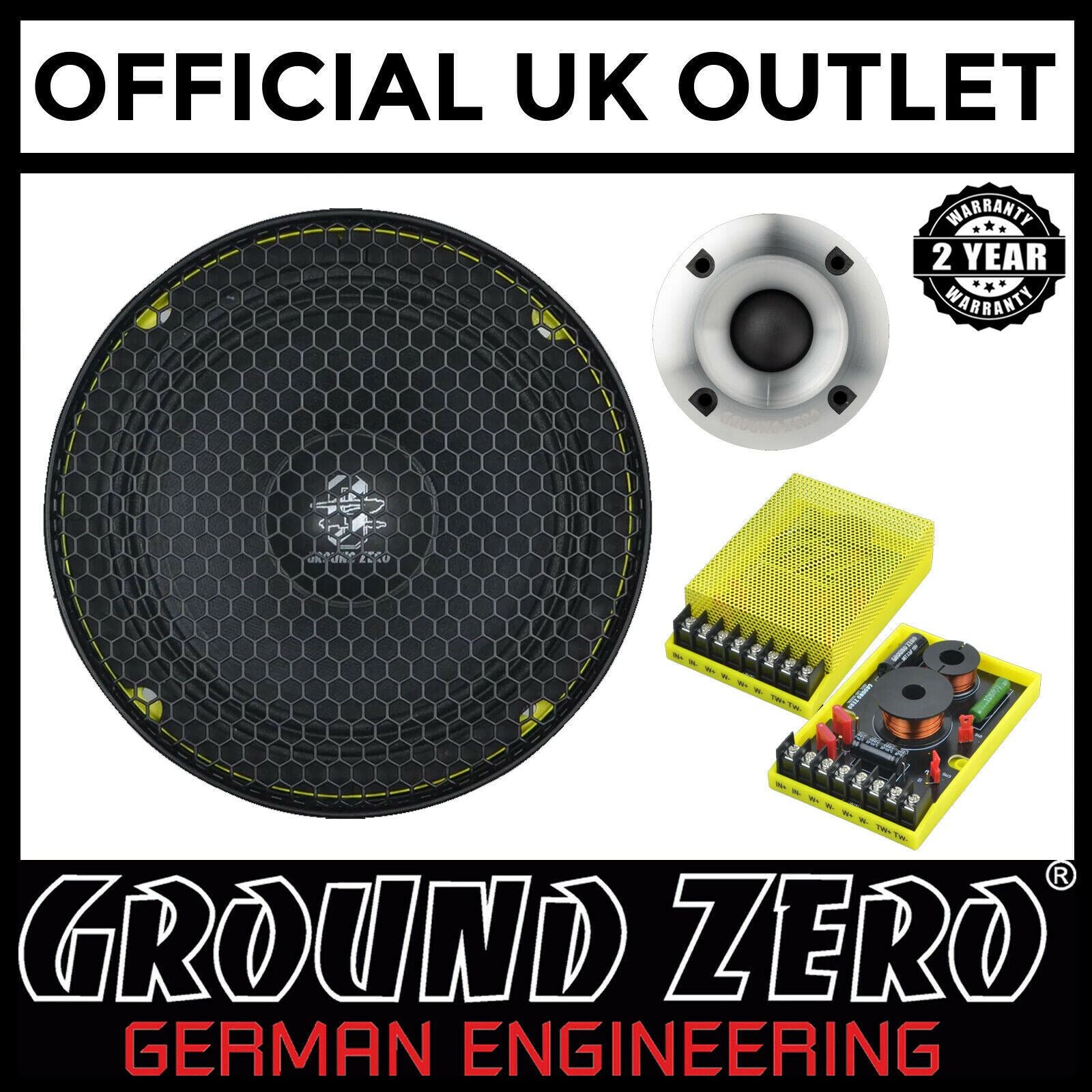 Ground Zero GZCC 200.2SQL - 200 WRMS 8" 2 Way Component Car Speaker System